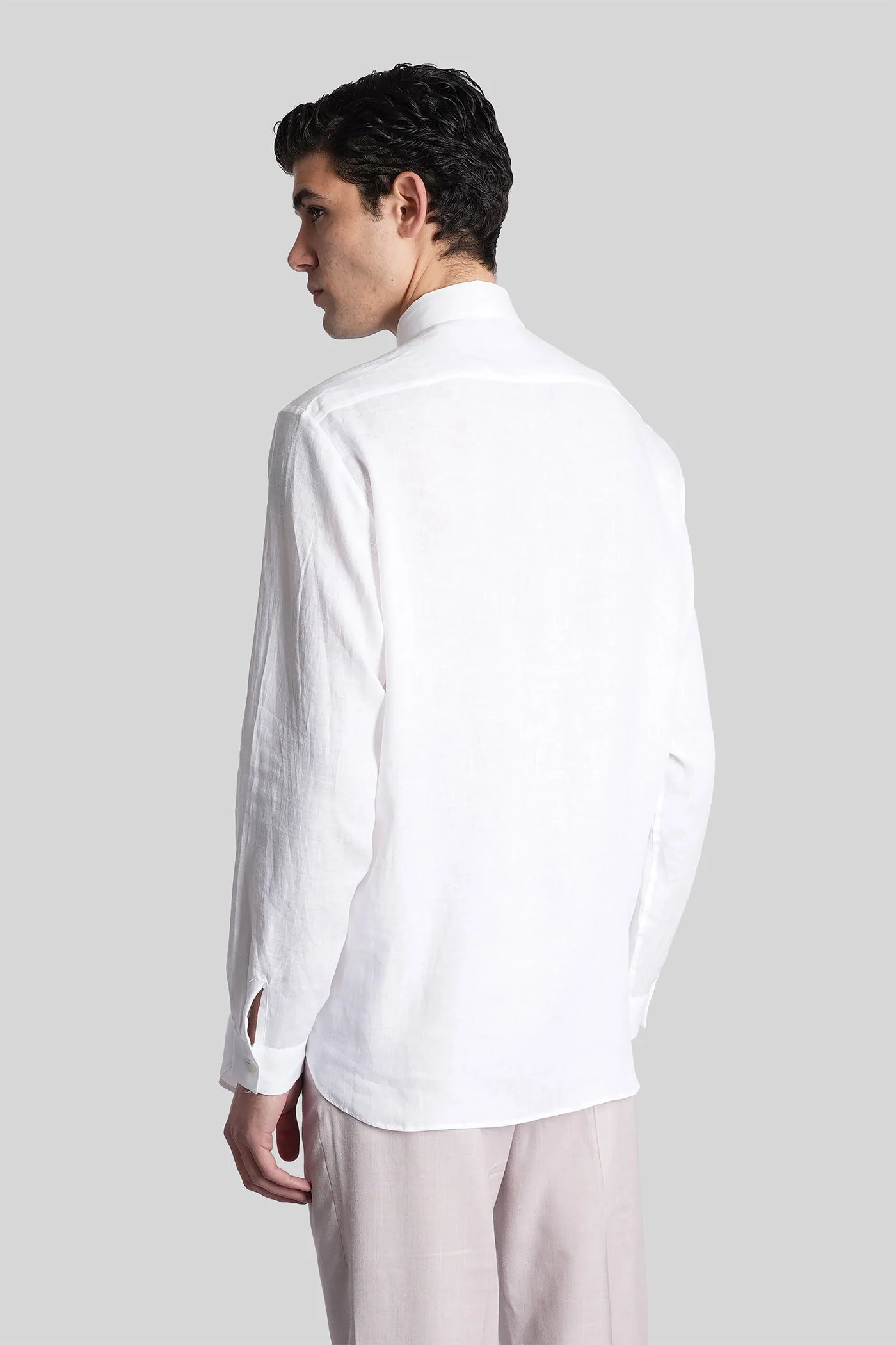 Shirt in white linen - Image 8