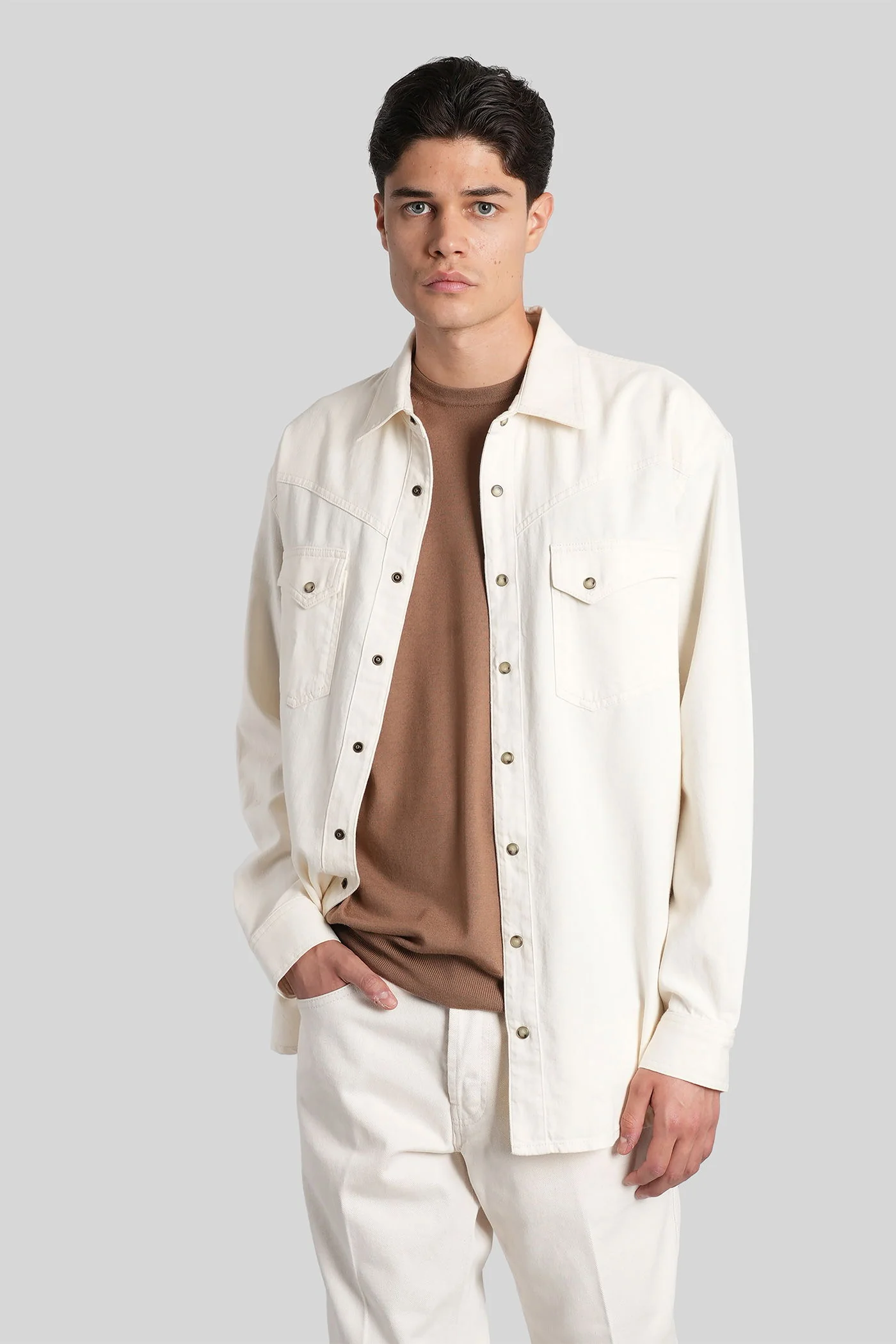 T-Shirt in Camel wool - Image 2