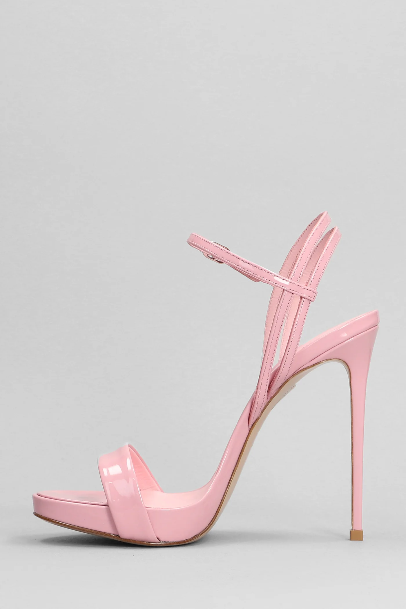 Gwen Sandals in rose-pink patent leather - Image 3