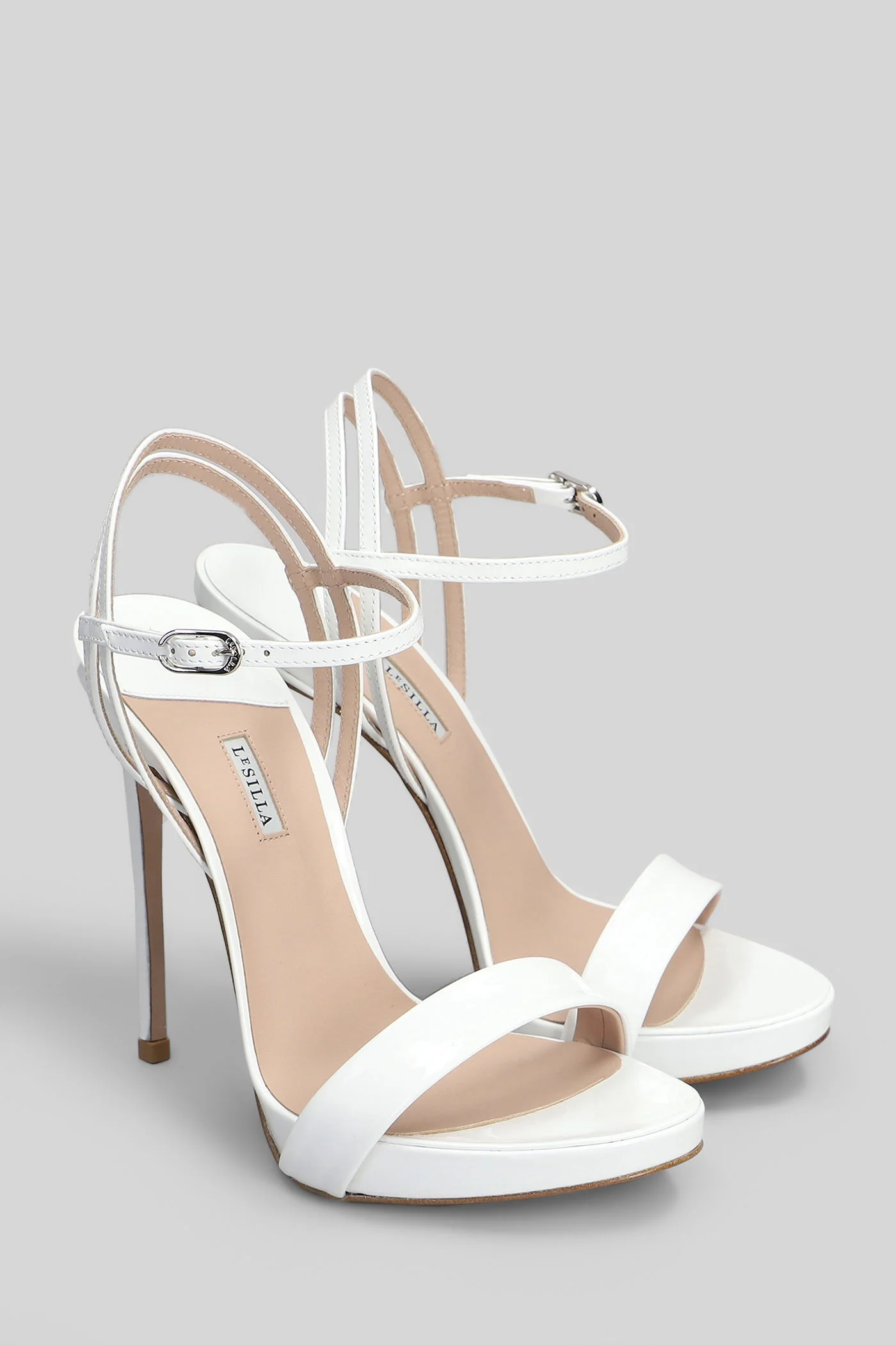 Gwen Sandals in white patent leather - Image 2