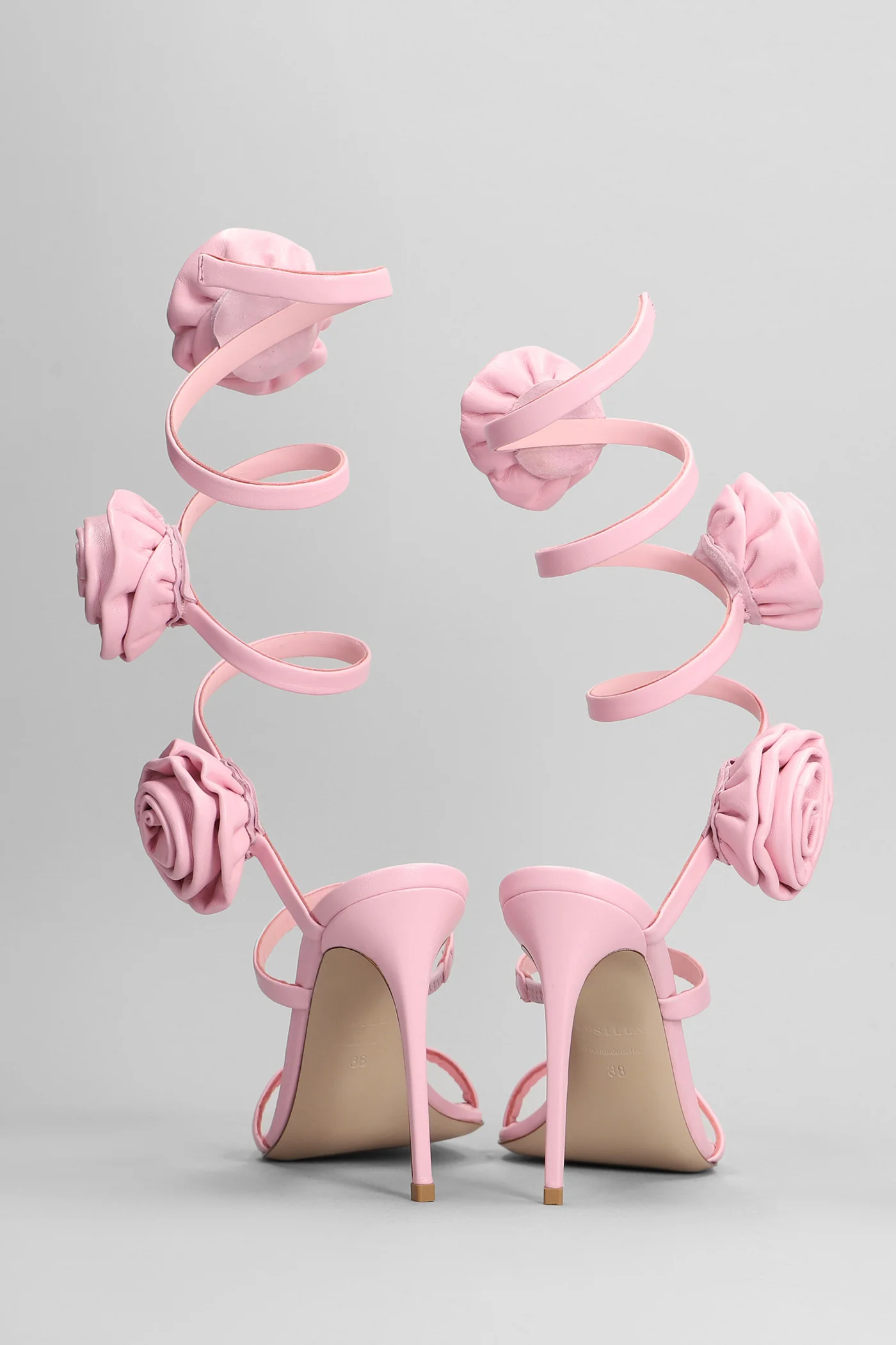 Rose Sandals in rose-pink leather - Image 4