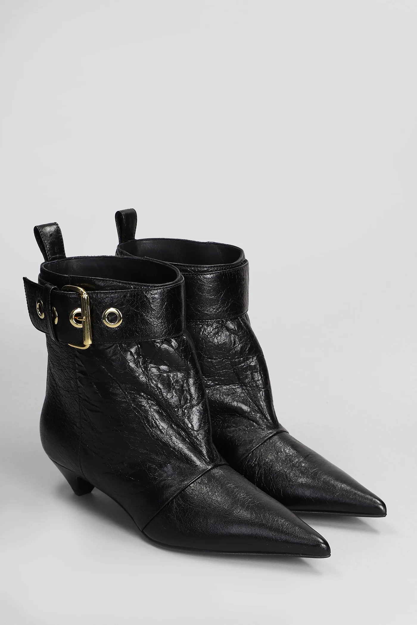 High heels Ankle boots in black leather - Image 2