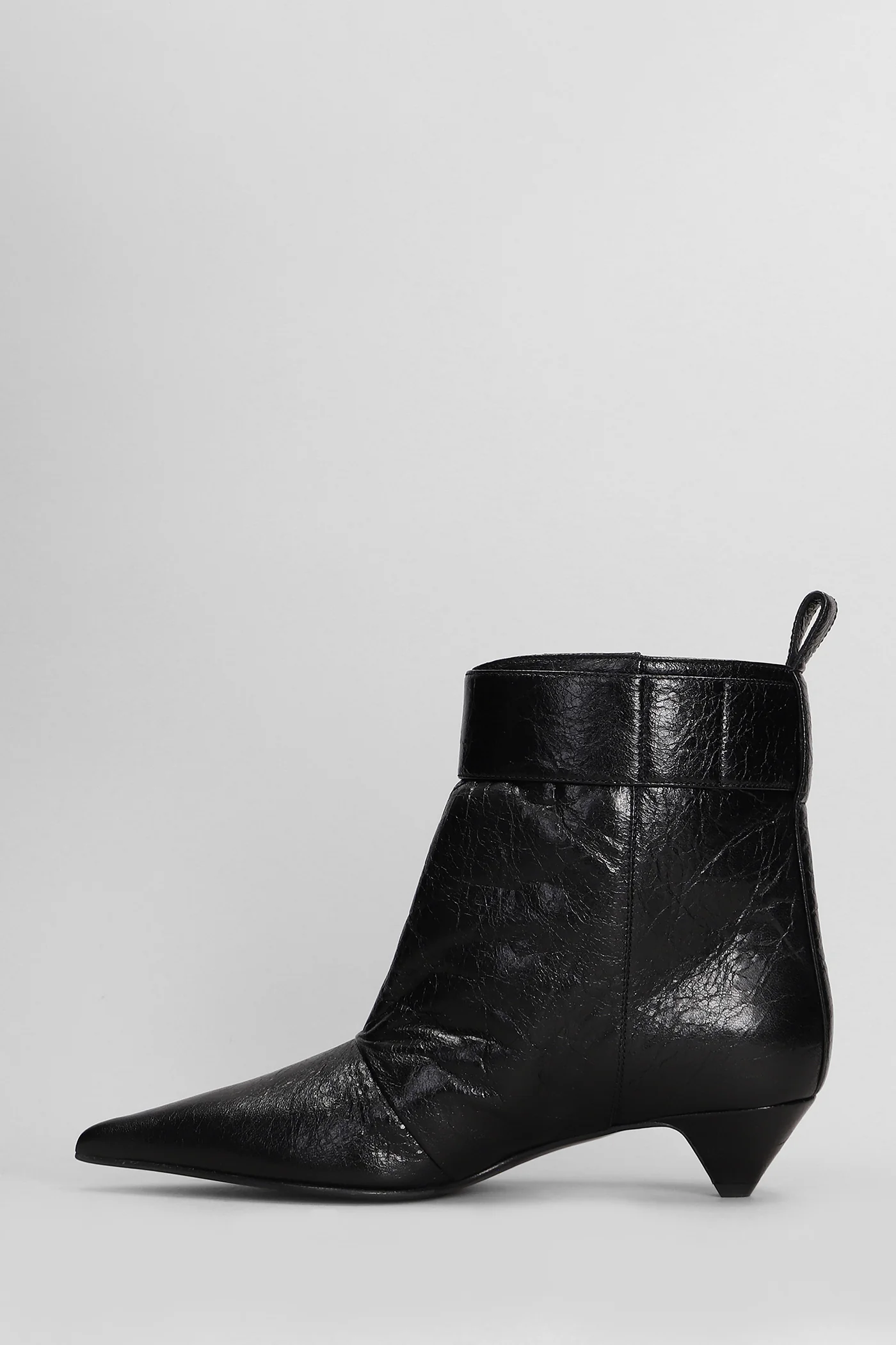 High heels Ankle boots in black leather - Image 3
