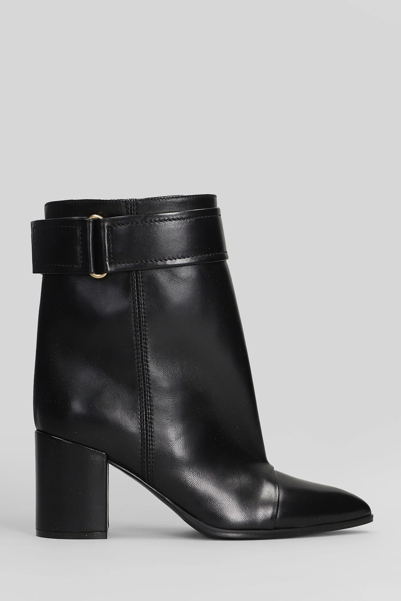 High heels Ankle boots in black leather