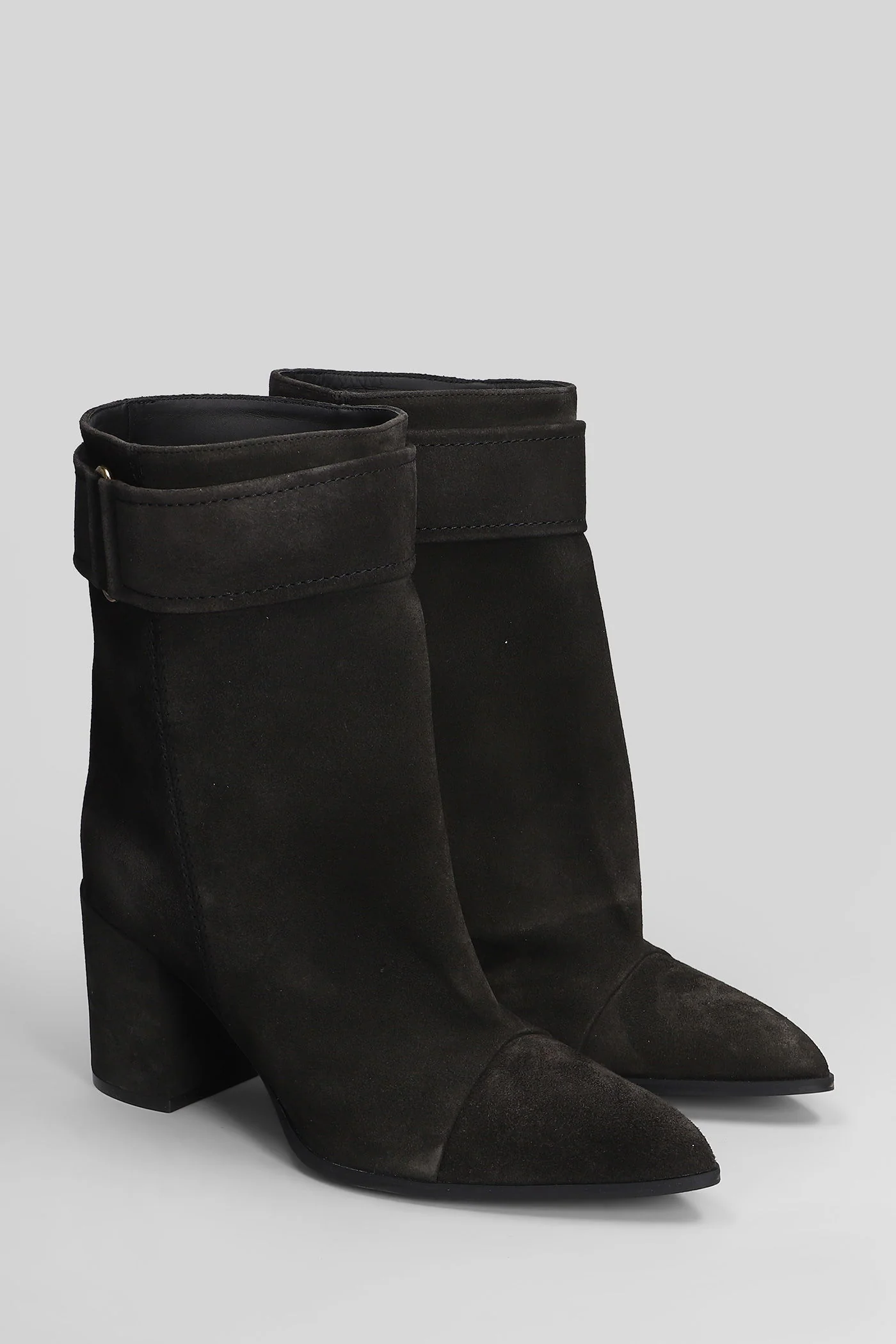 High heels Ankle boots in black suede - Image 2