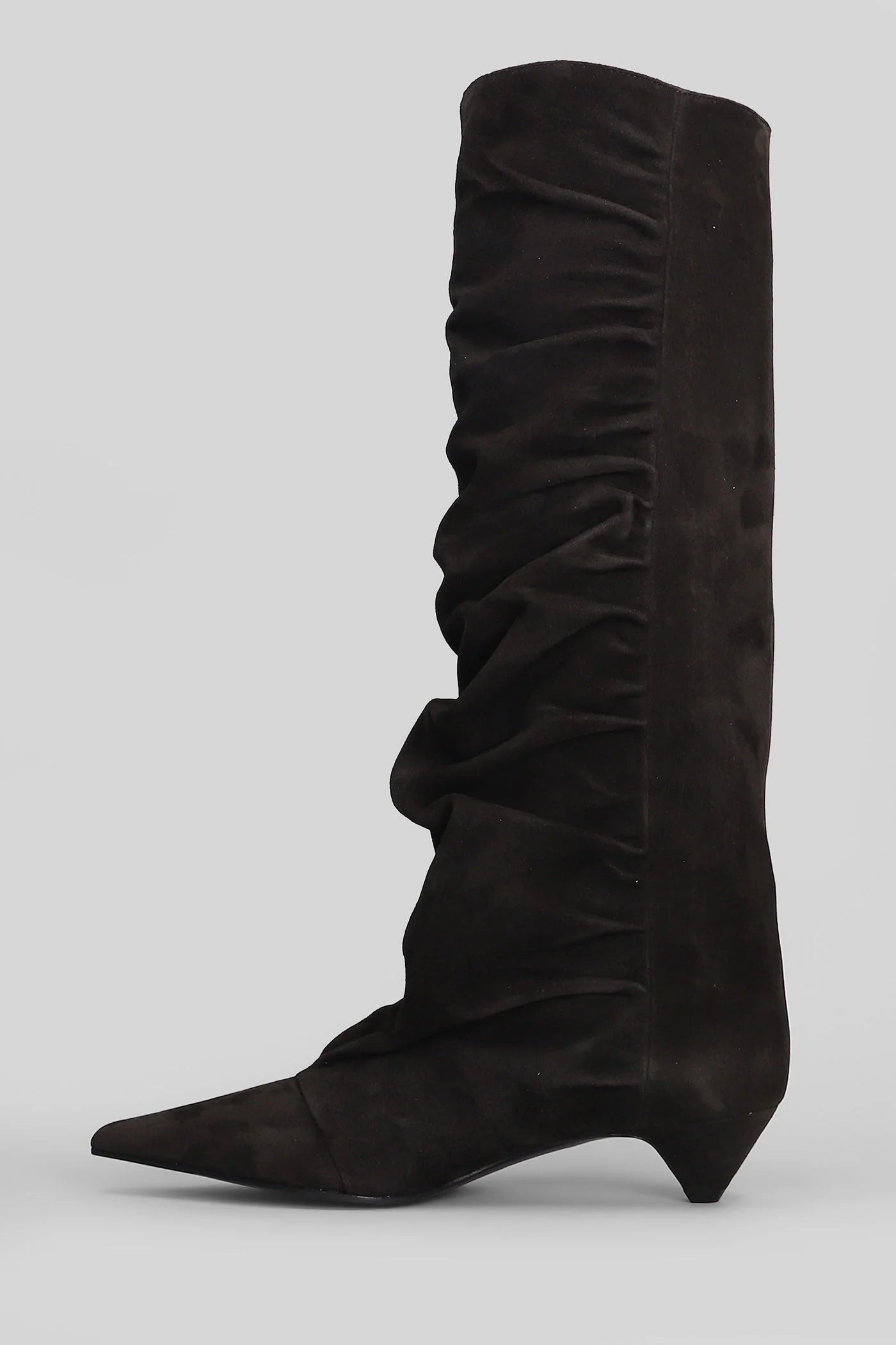 low heels boots in dark brown suede - Image 3
