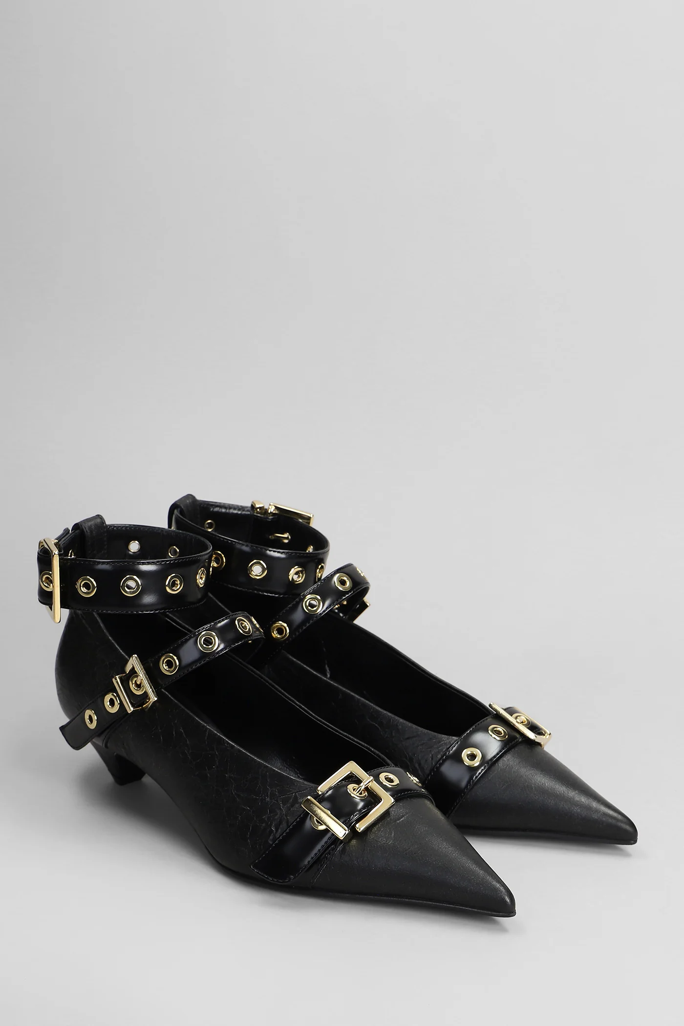 Pumps in black leather - Image 2