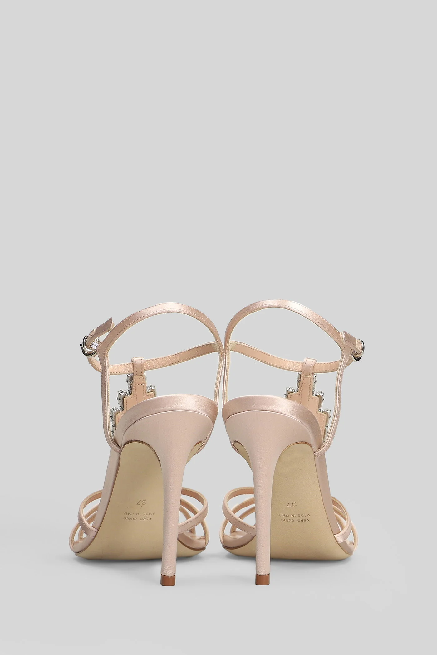 Sandals in powder satin - Image 14