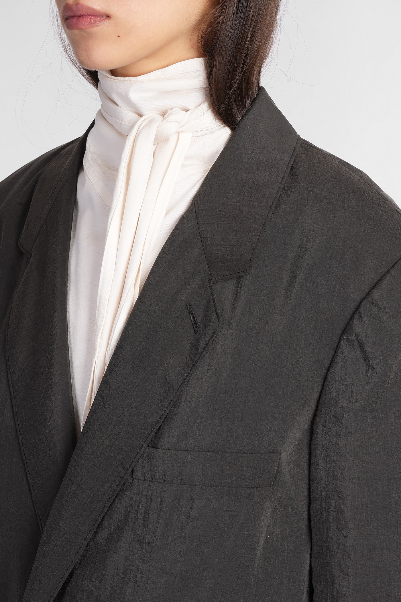 Blazer in brown silk - Image 5
