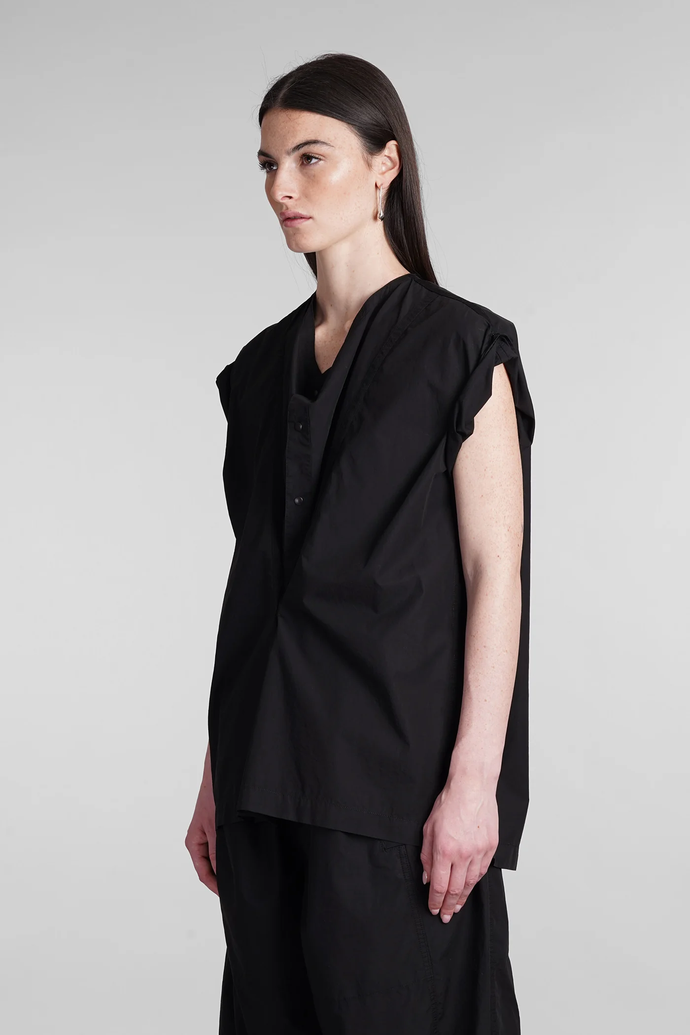 Blouse in black cotton - Image 4
