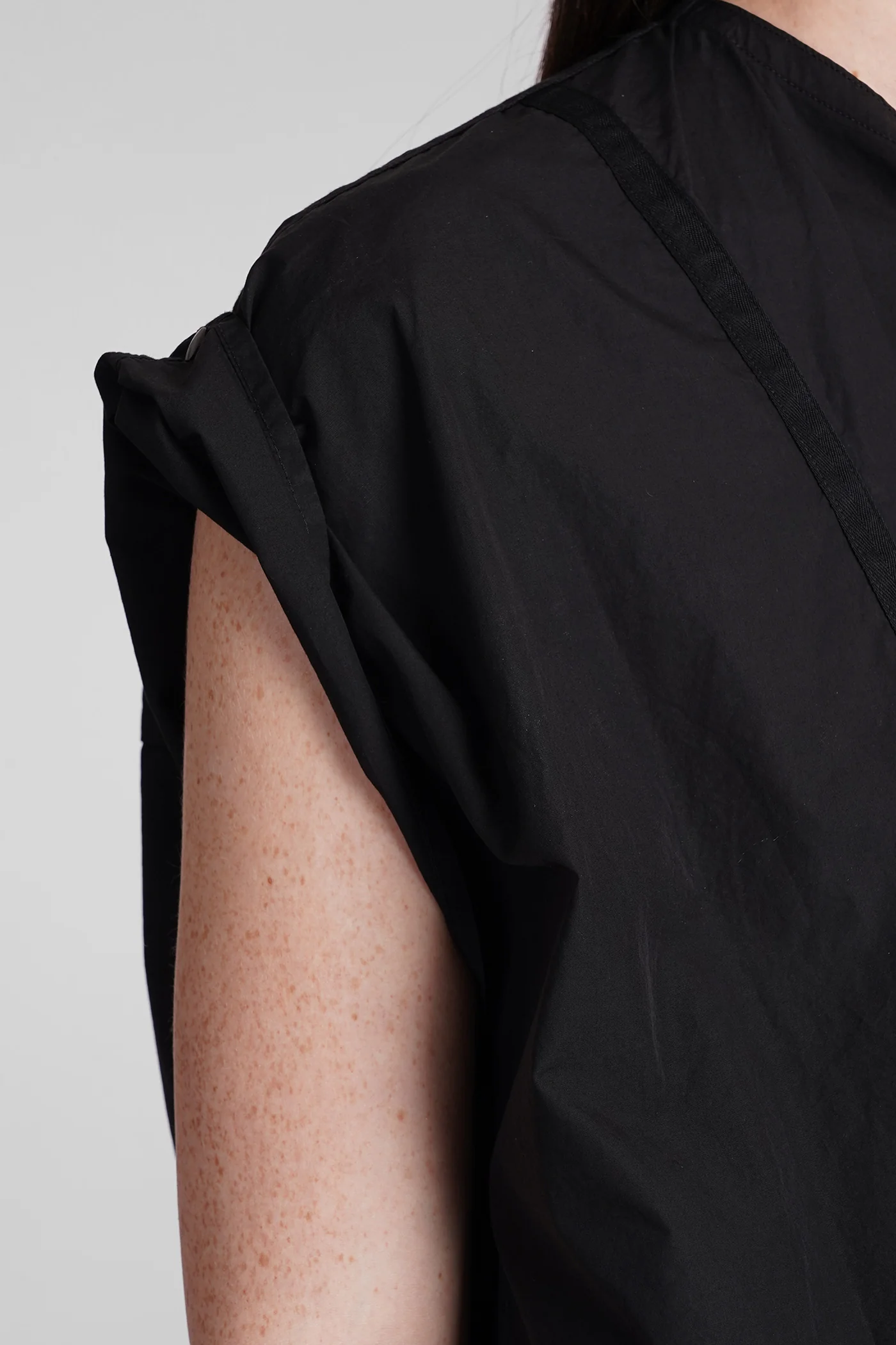 Blouse in black cotton - Image 5