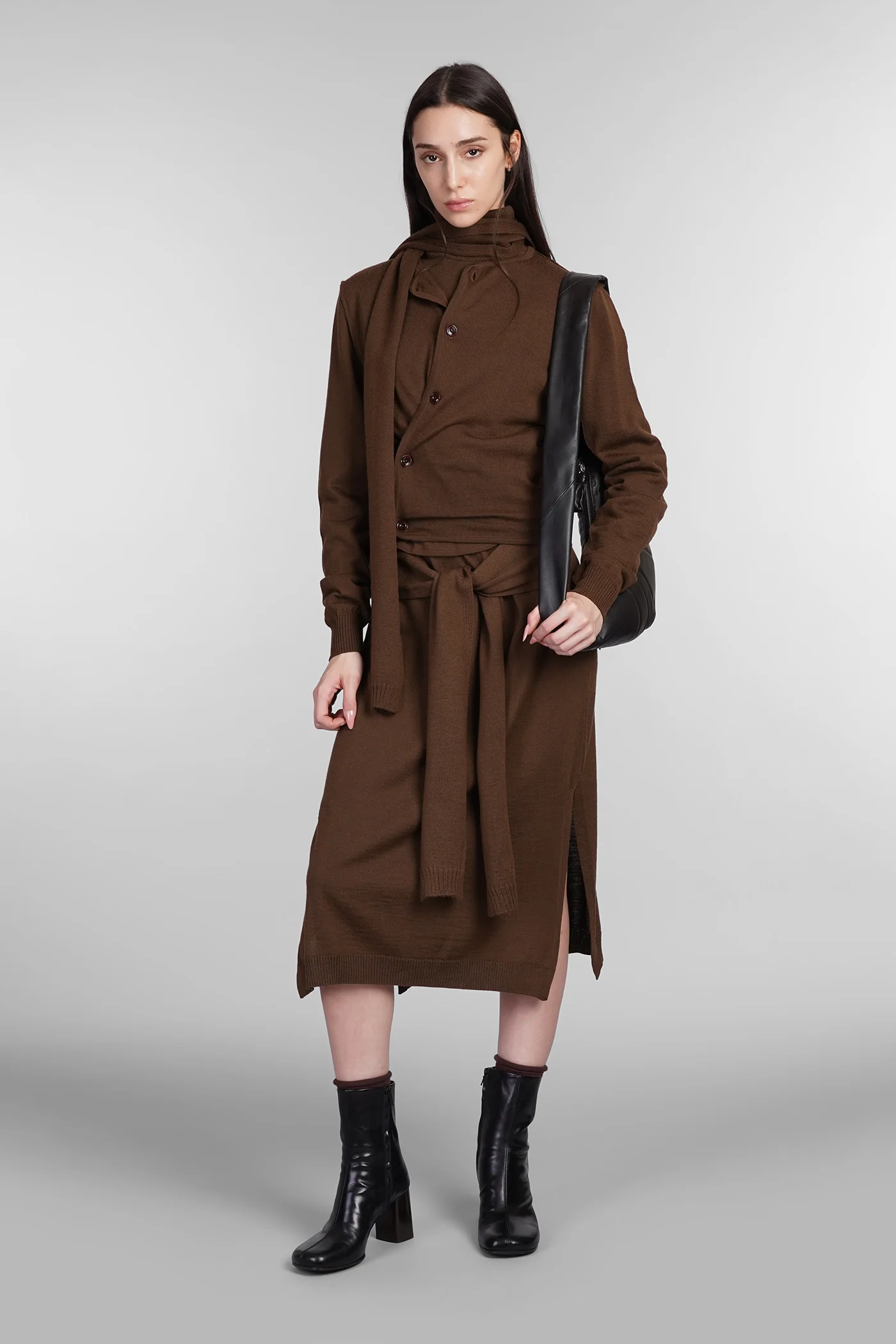 Cardigan in brown wool - Image 2
