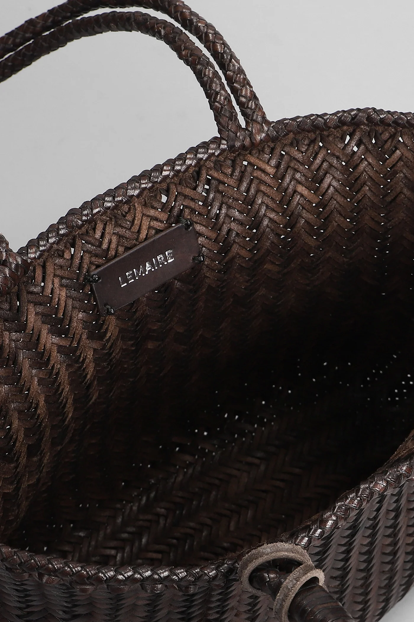 Chevron Tote in brown leather - Image 4