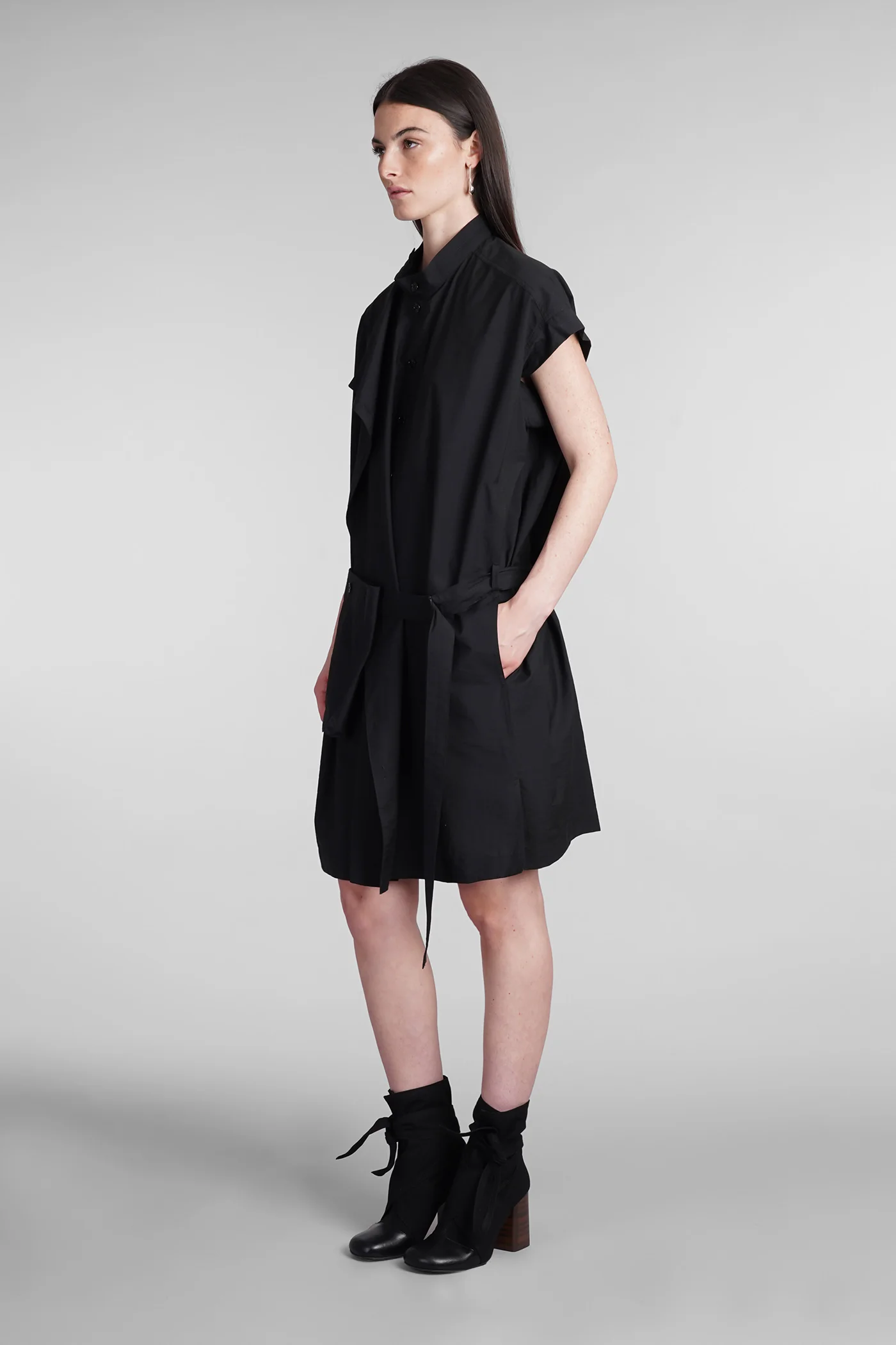 Dress woman  in black cotton - Image 4