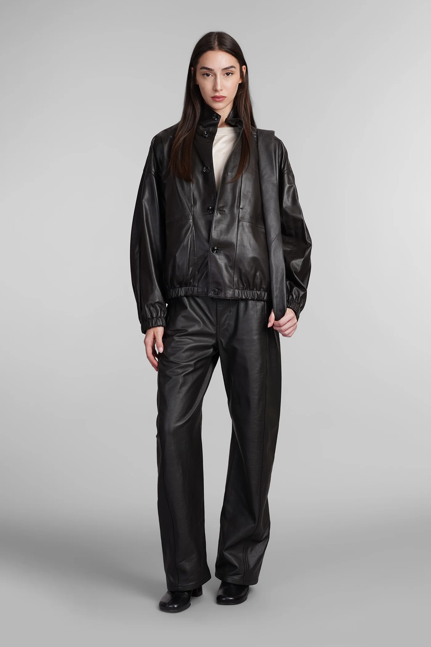 Leather jacket in brown leather - Image 2