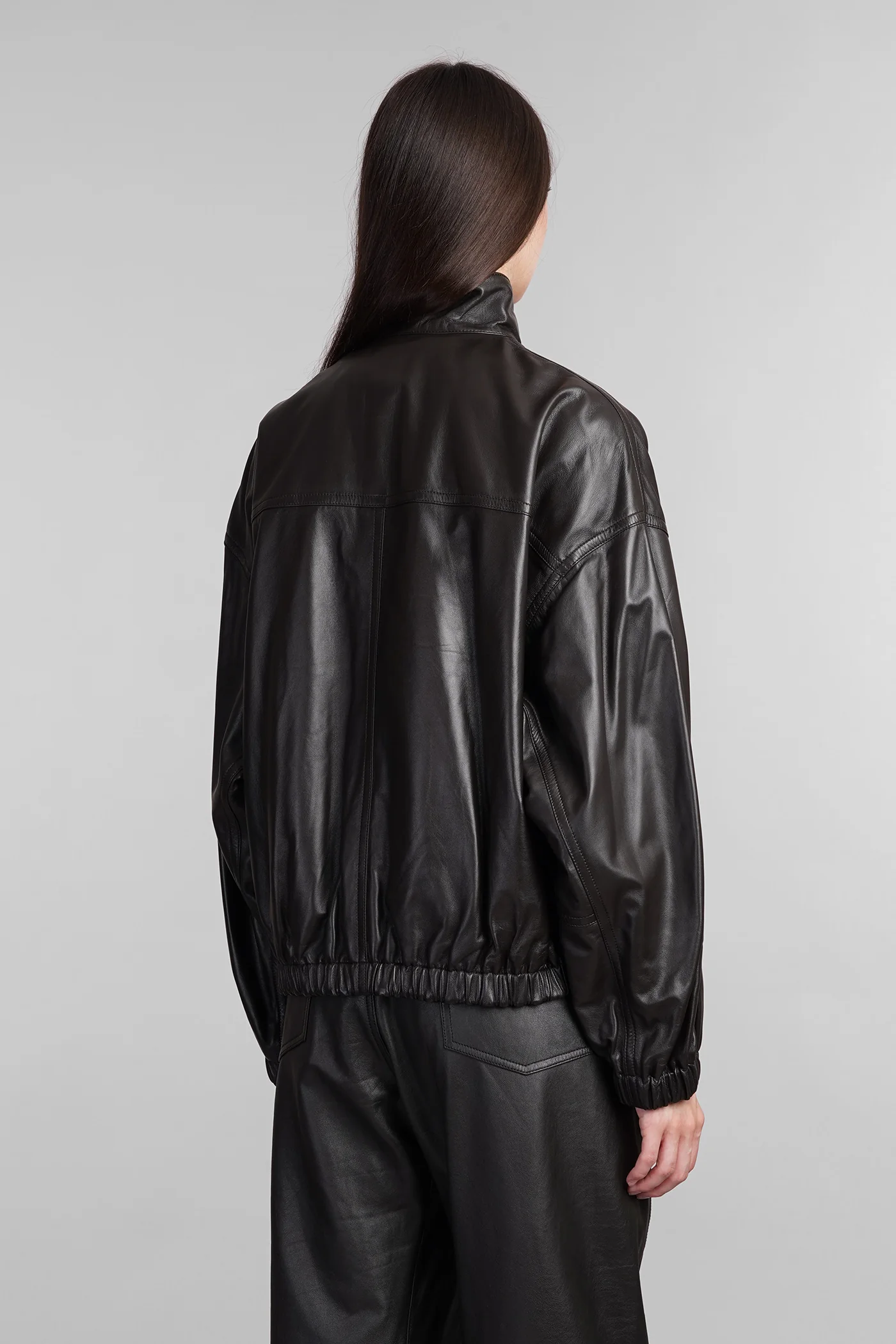Leather jacket in brown leather - Image 3