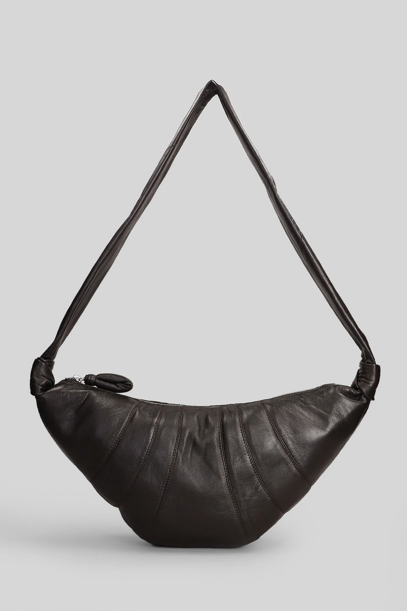 Medium croissant Shoulder bag in brown leather