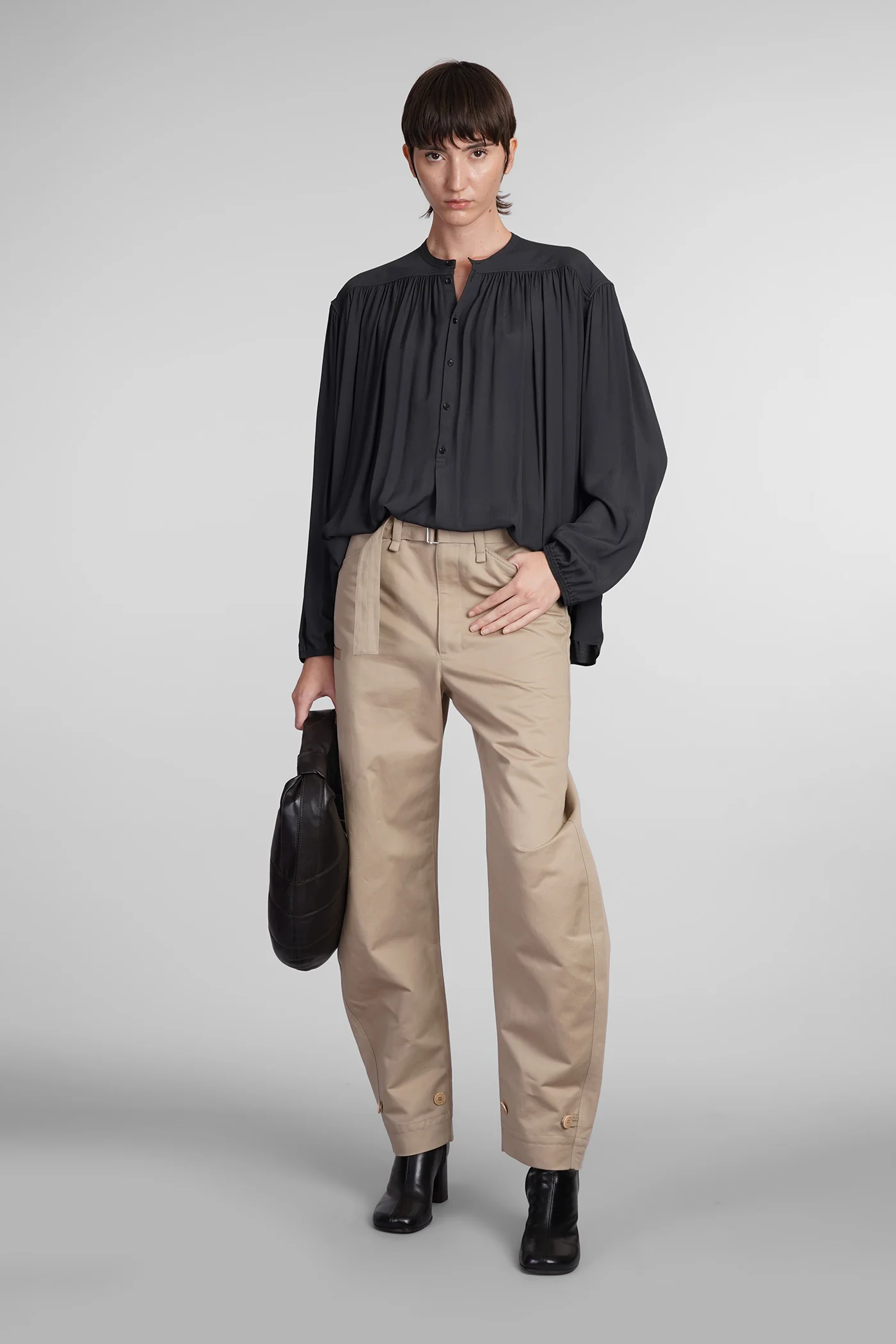 Pants in beige cotton - Image 2
