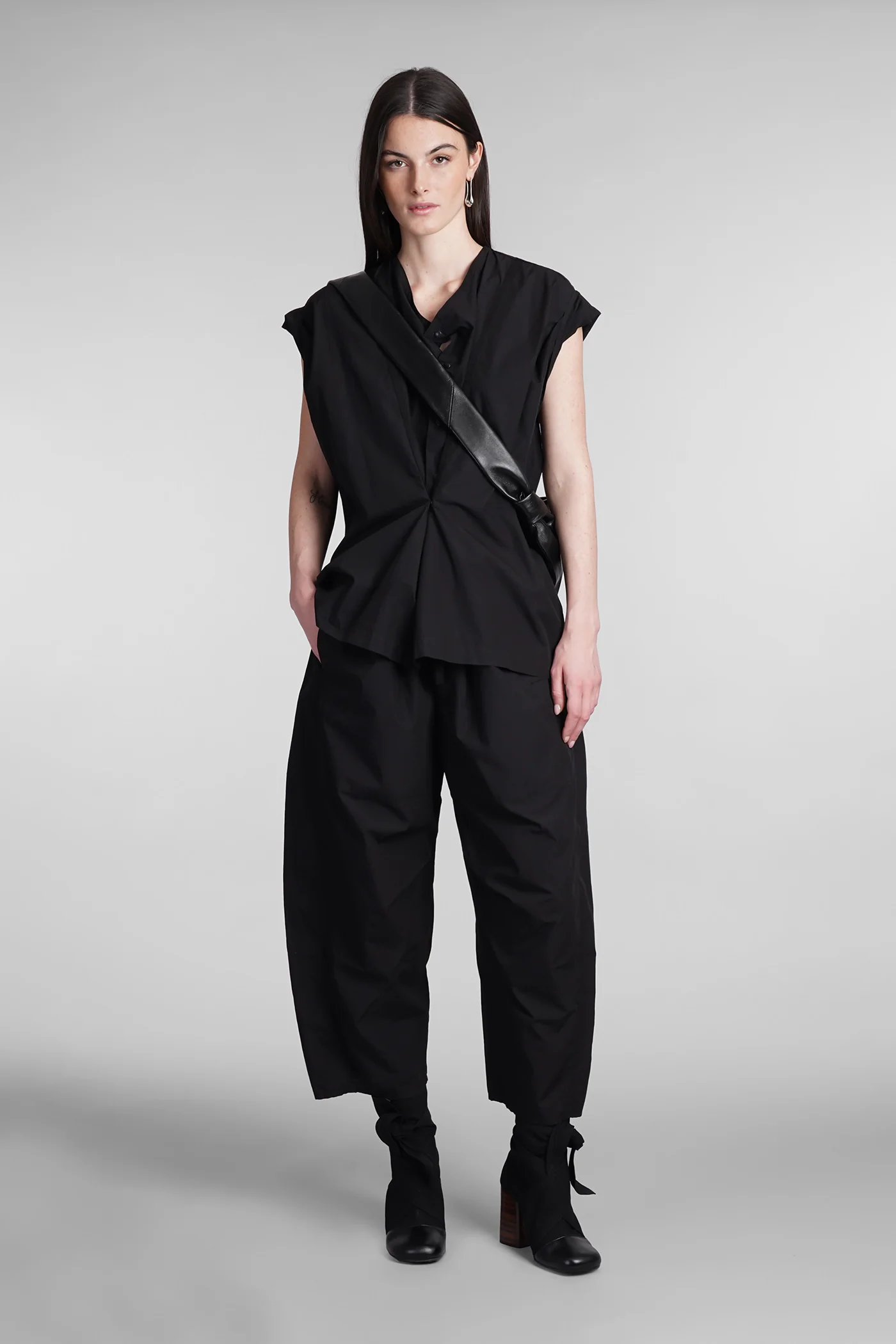 Pants in black cotton - Image 2