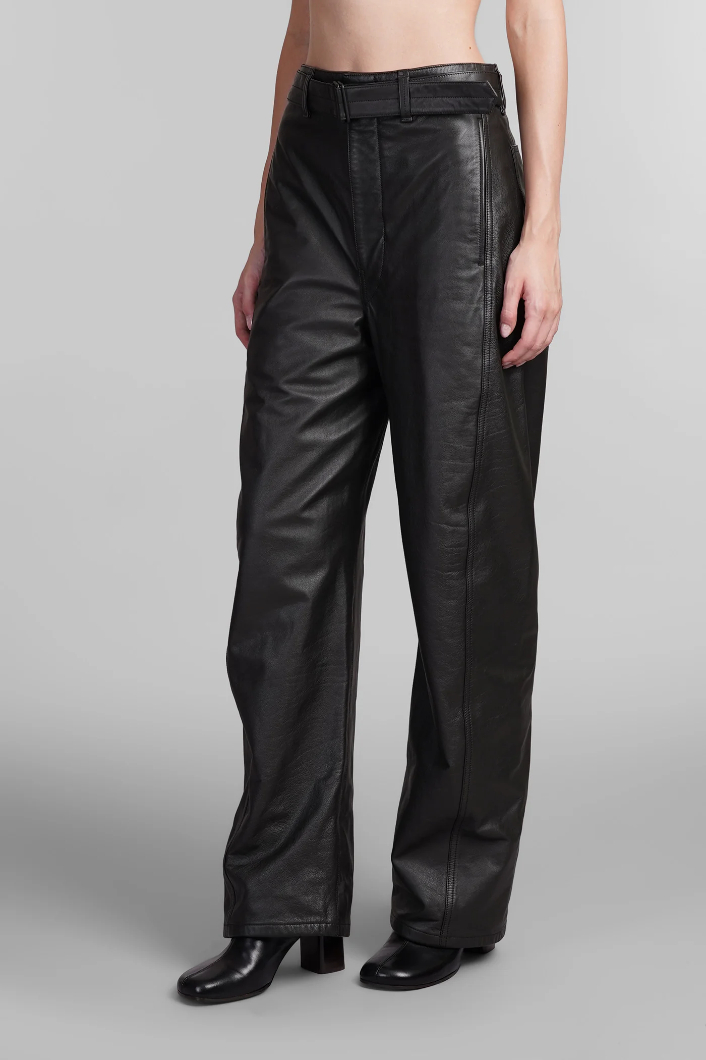 Pants in brown leather - Image 4