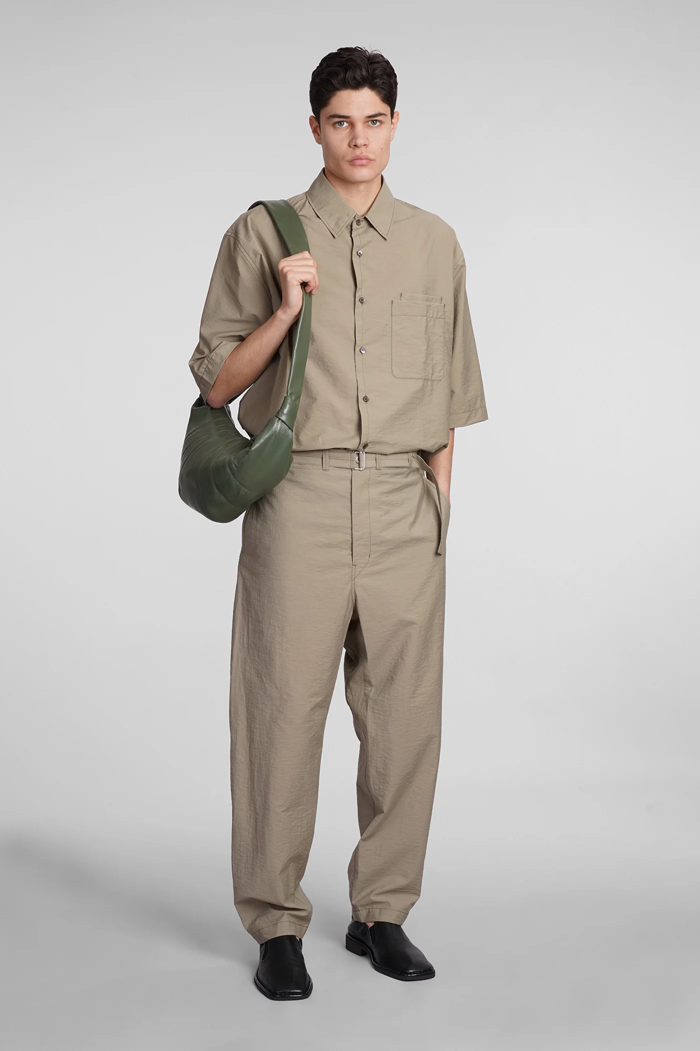 Pants in khaki cotton - Image 2