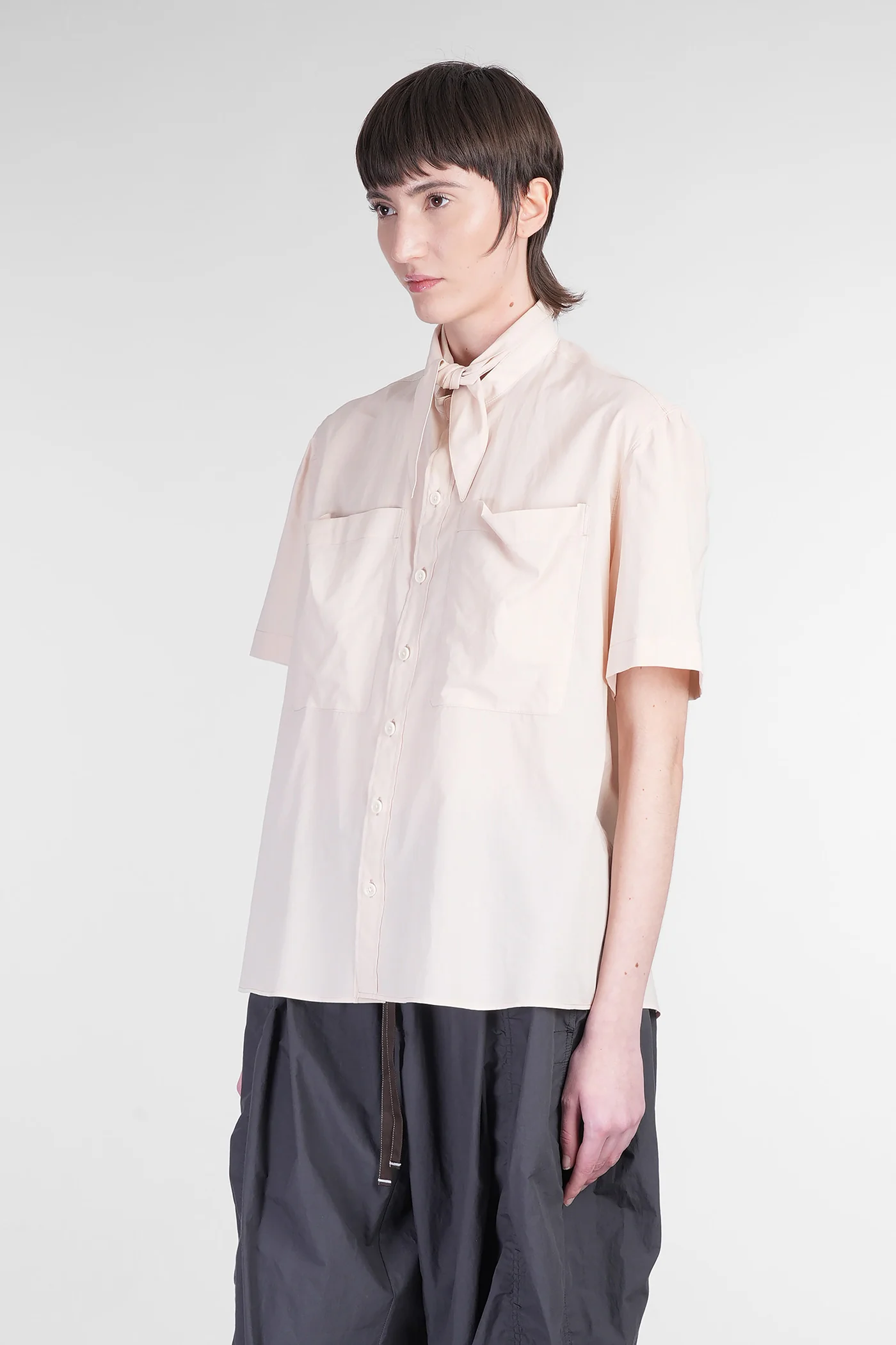 Shirt in beige cotton - Image 4