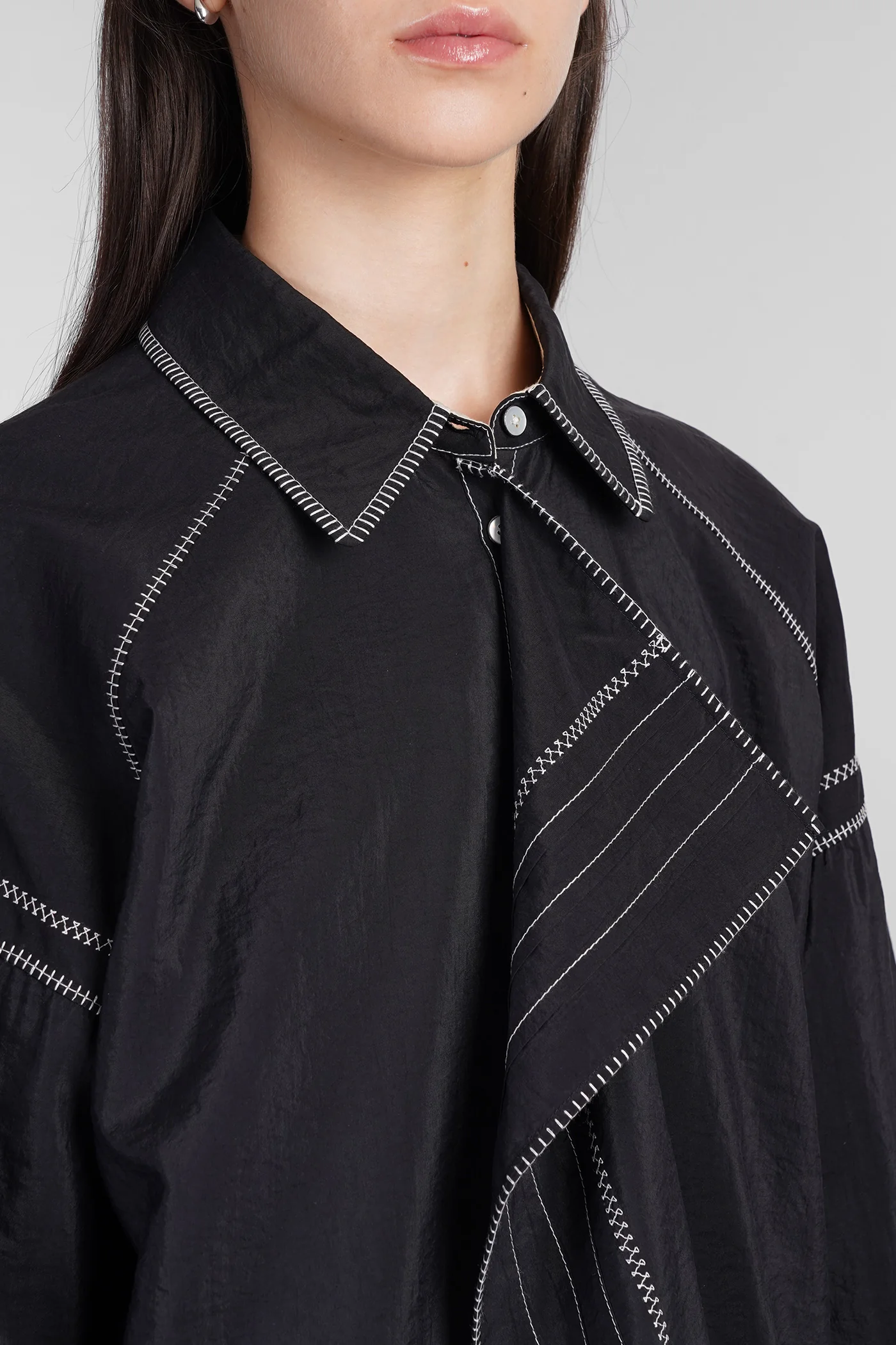 Shirt in black silk - Image 5