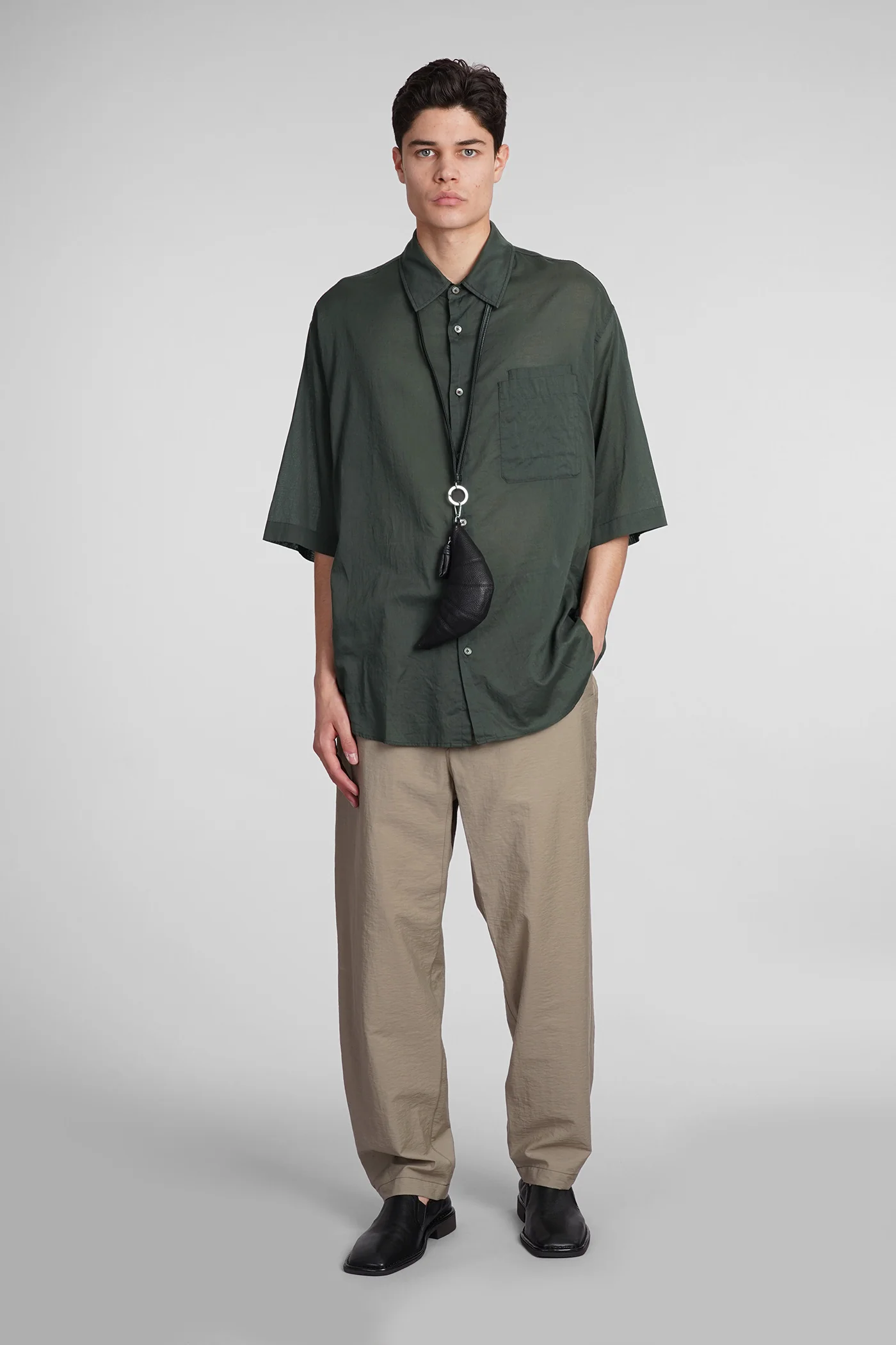 Shirt in green cotton - Image 2