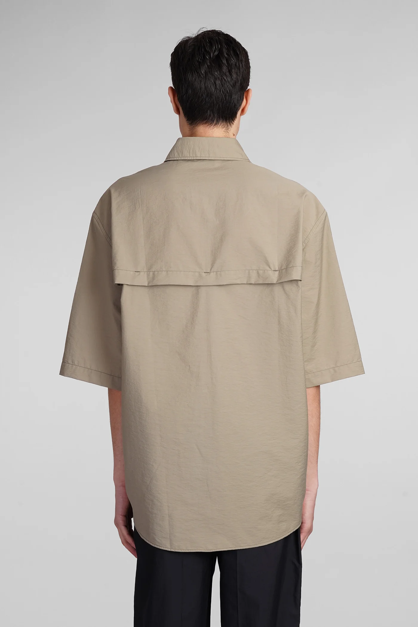 Shirt in khaki cotton - Image 3