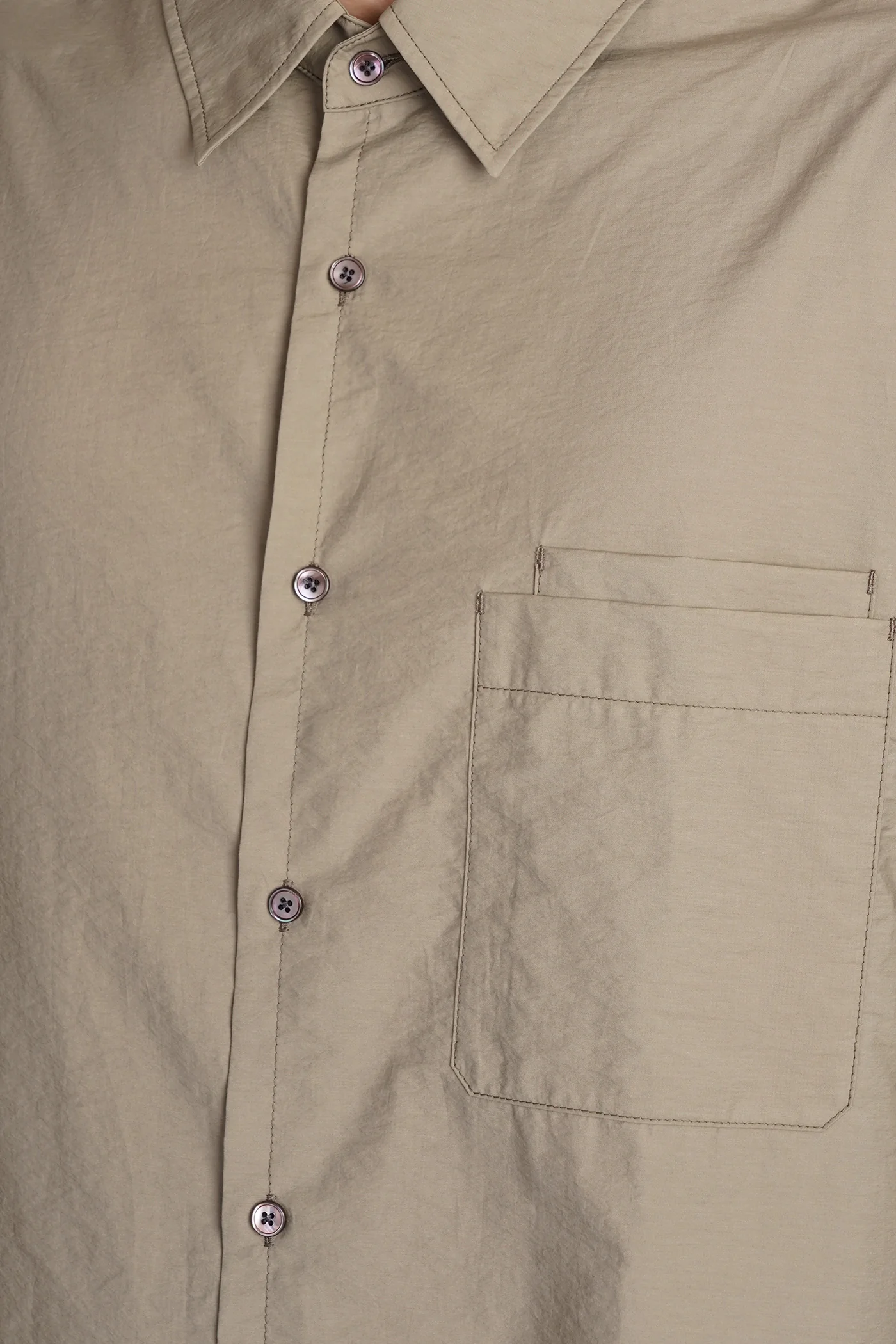 Shirt in khaki cotton - Image 5