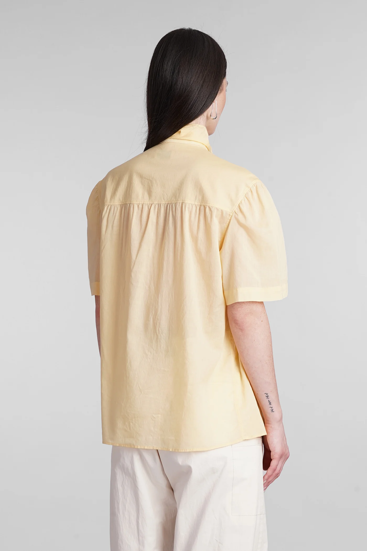 Shirt in yellow cotton - Image 3