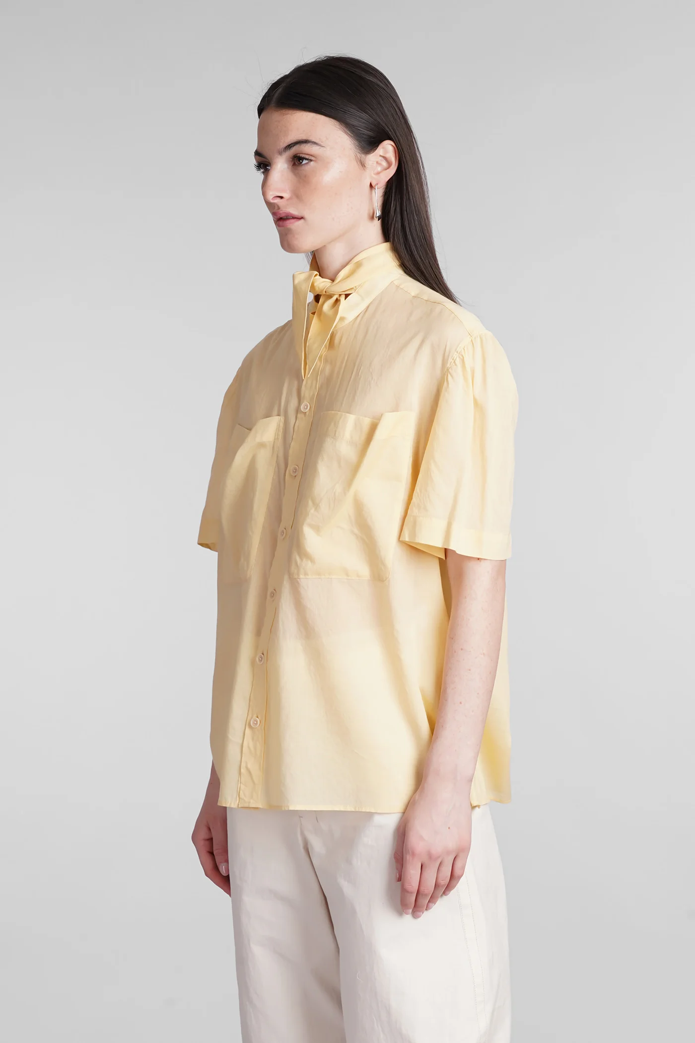 Shirt in yellow cotton - Image 4