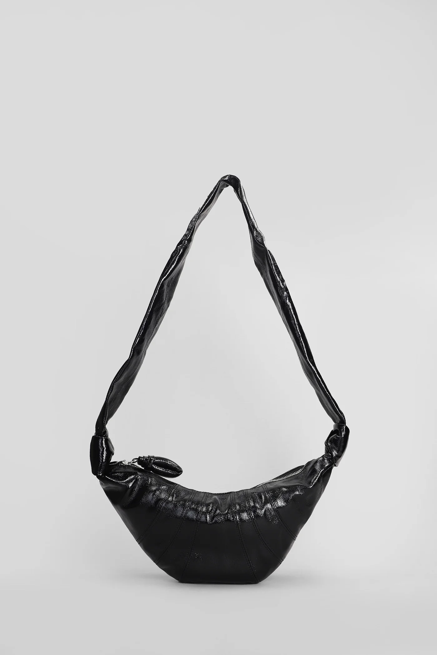 Small croissant Shoulder bag in black cotton