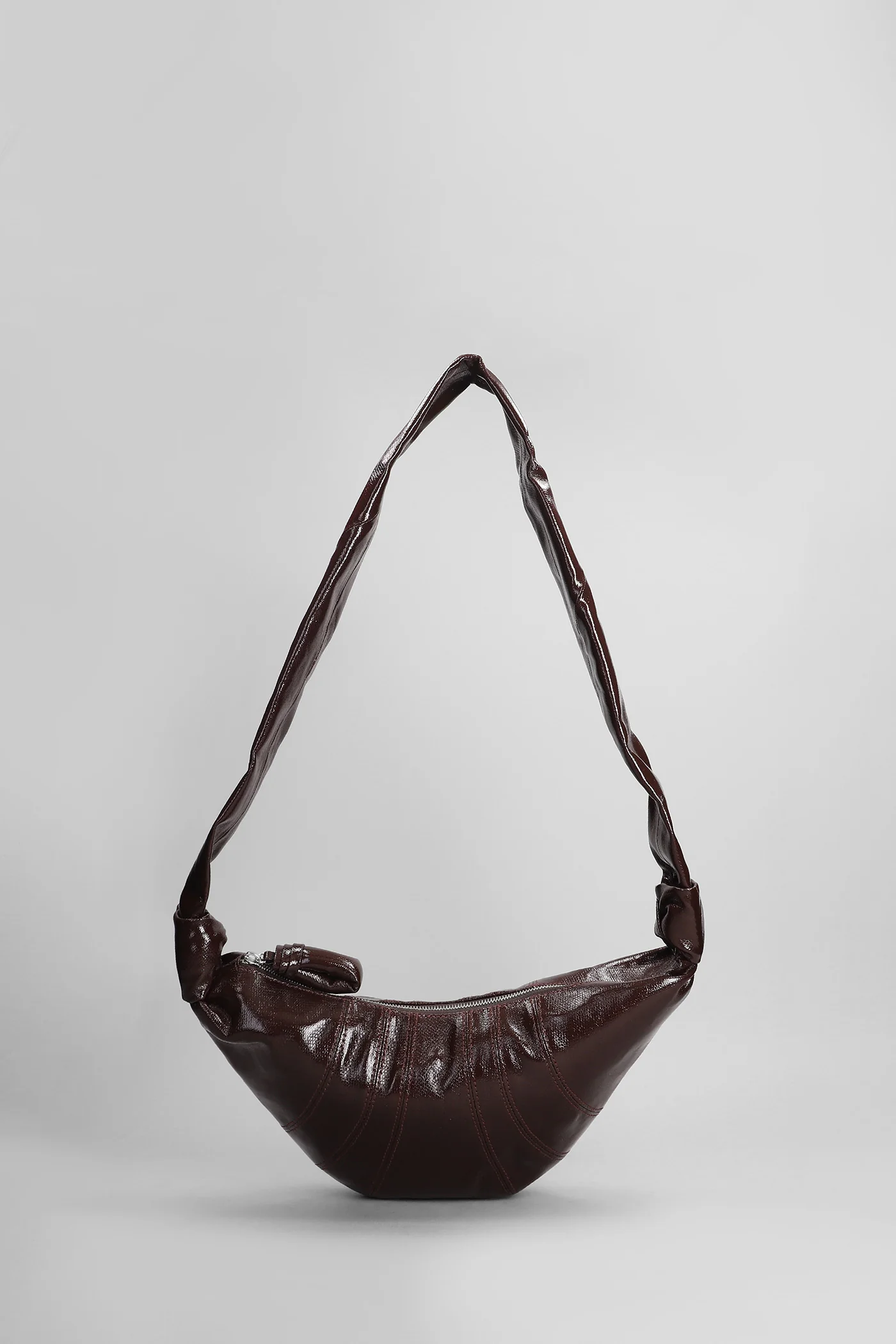 Small croissant Shoulder bag in brown cotton