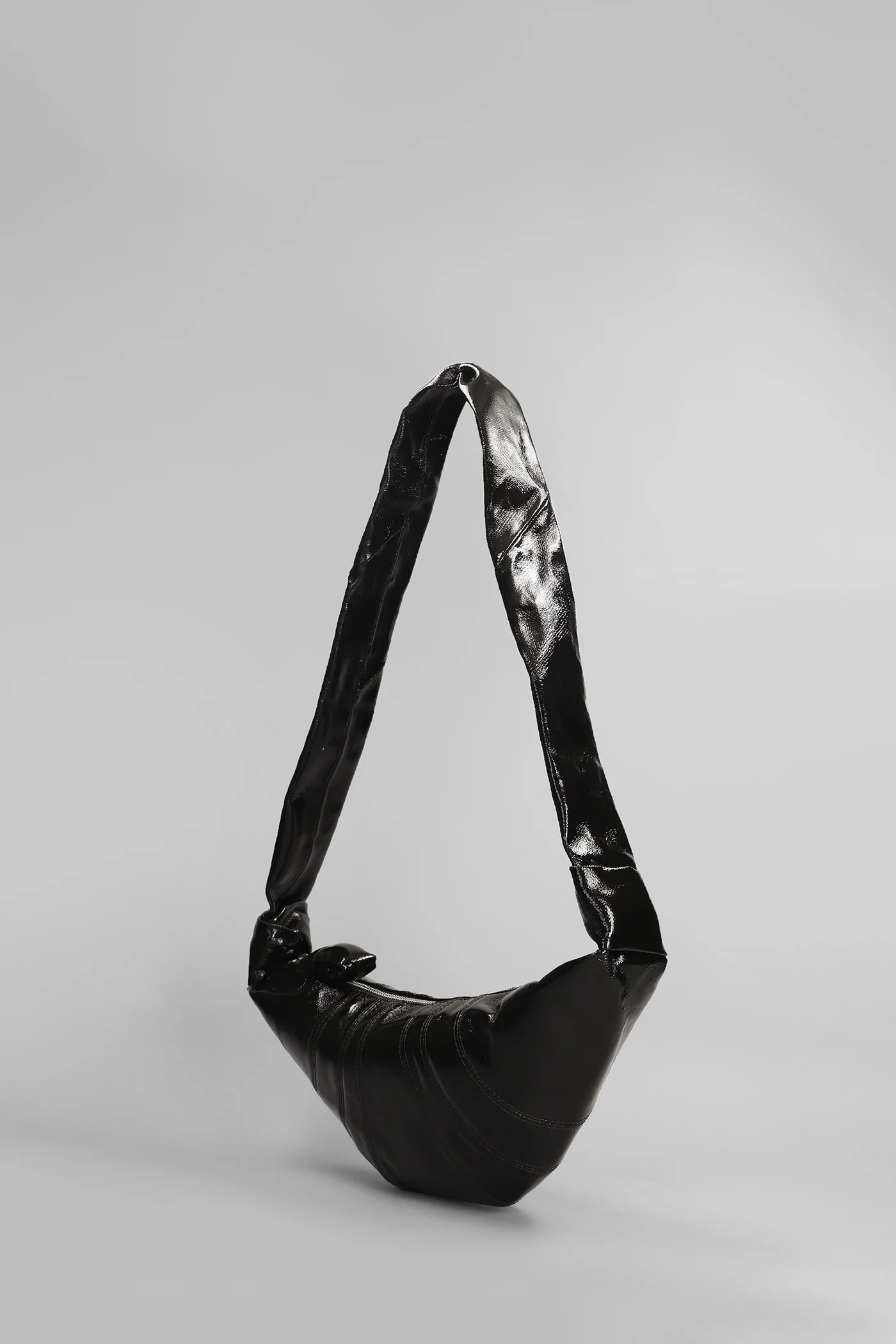 Small croissant Shoulder bag in brown cotton - Image 2