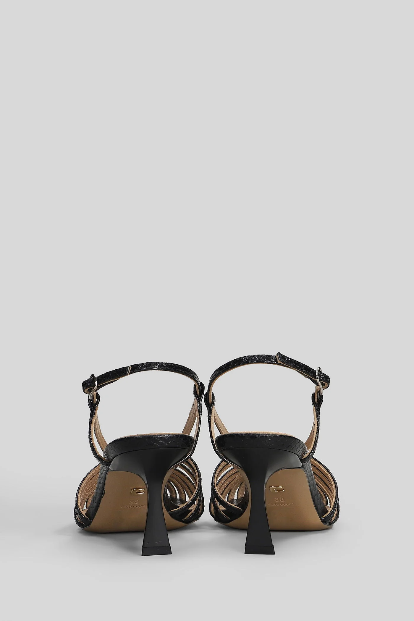 Agata 65 Sandals in black leather - Image 4