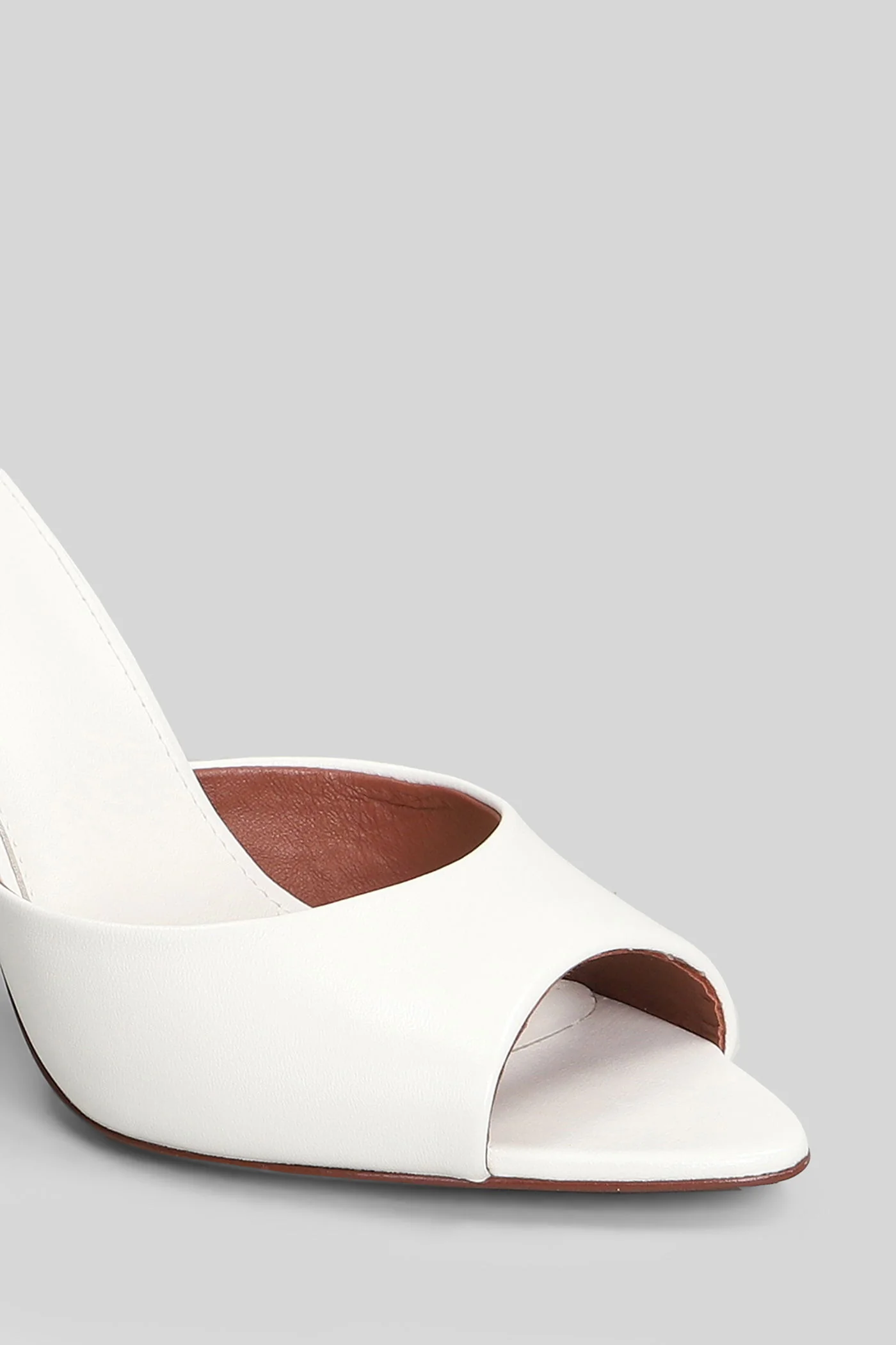 Amelia Mule 95 Sandals in white leather - Image 5