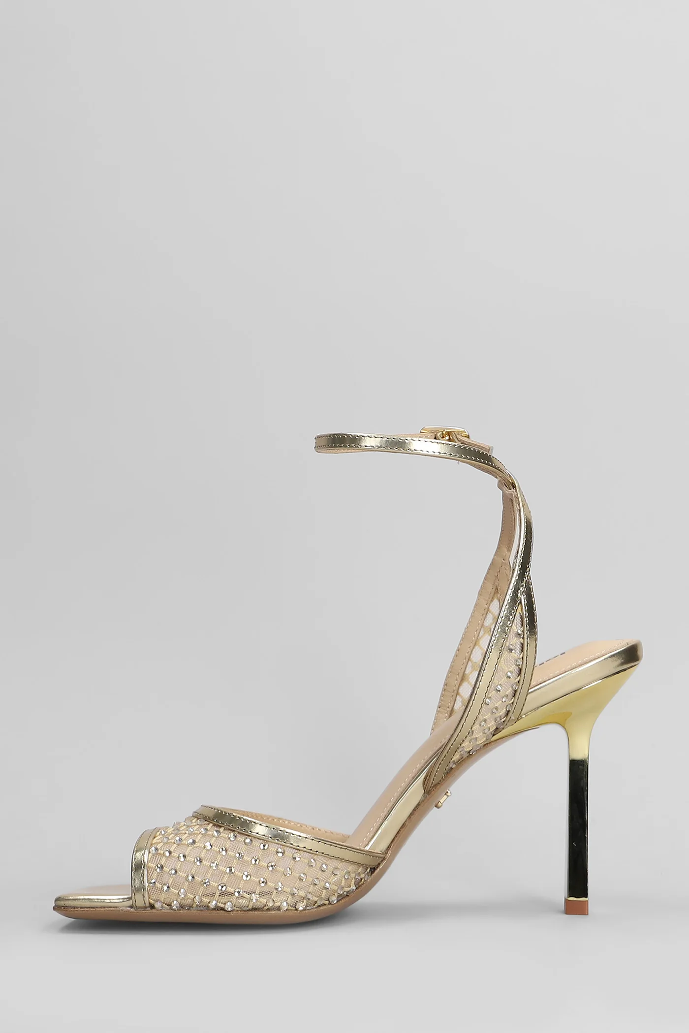 Carmen 95 Sandals in gold leather - Image 3