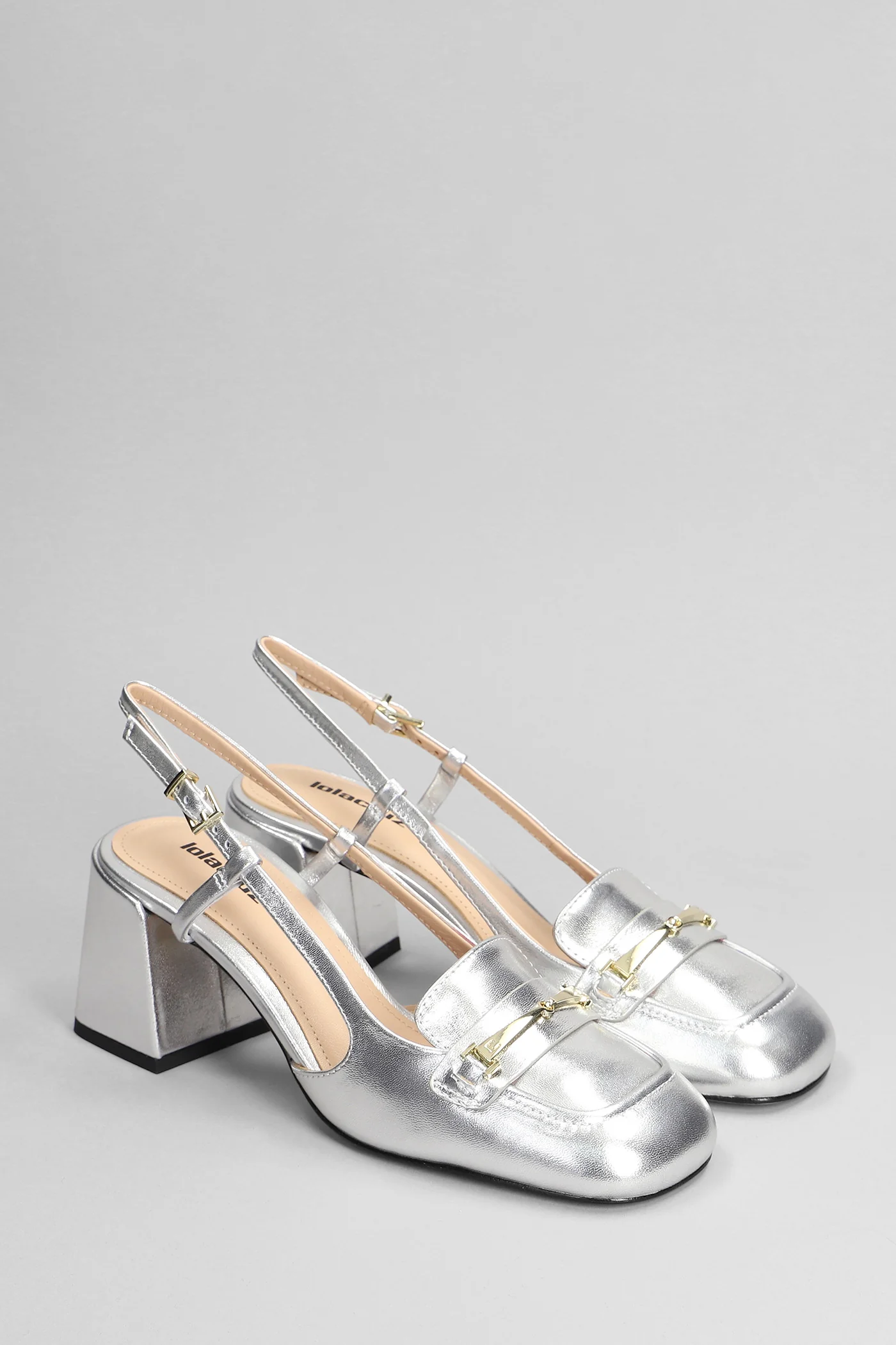 Clover 55 Pumps in silver leather - Image 2