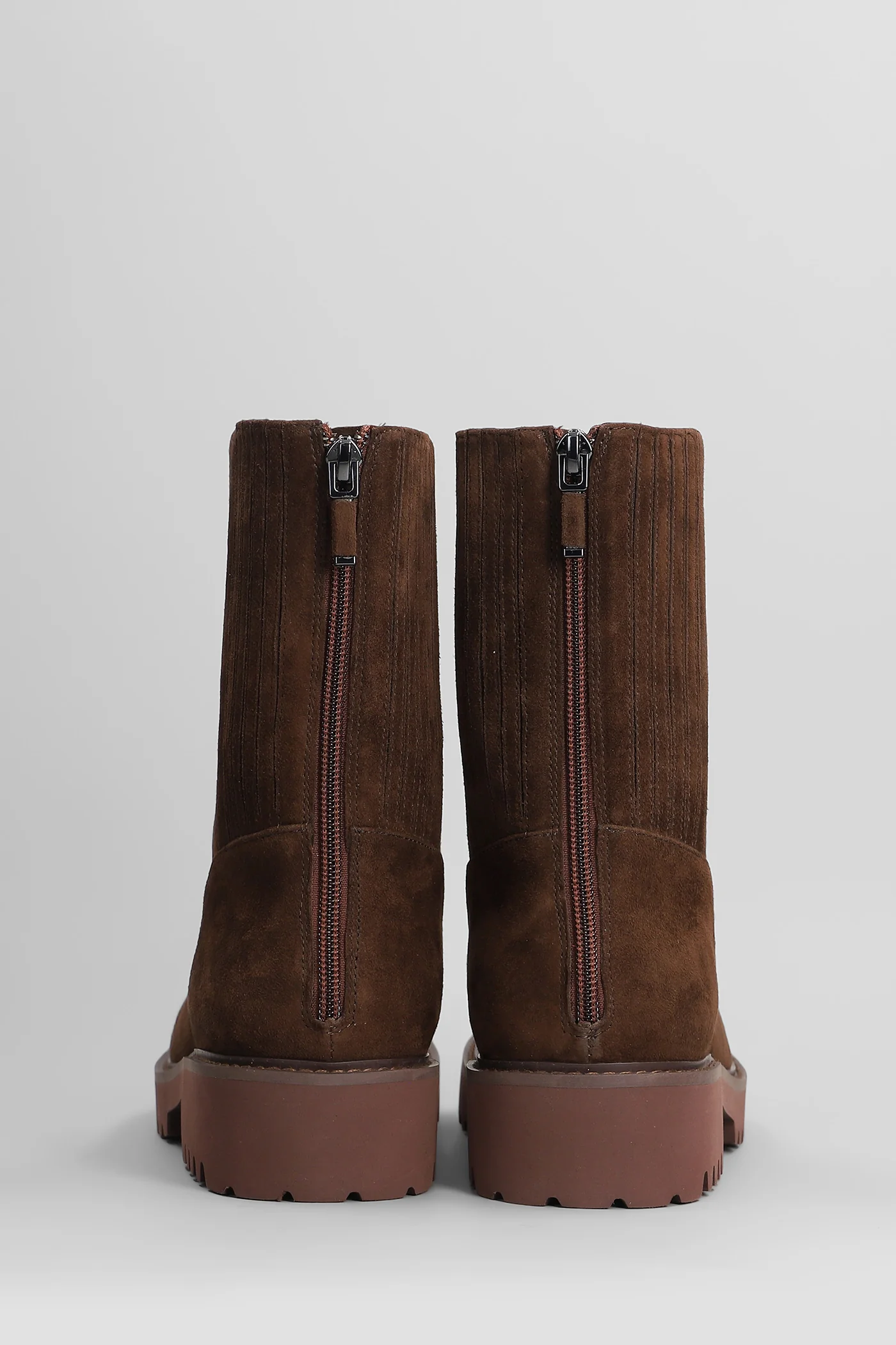 Eliz Combat boots in brown suede - Image 4