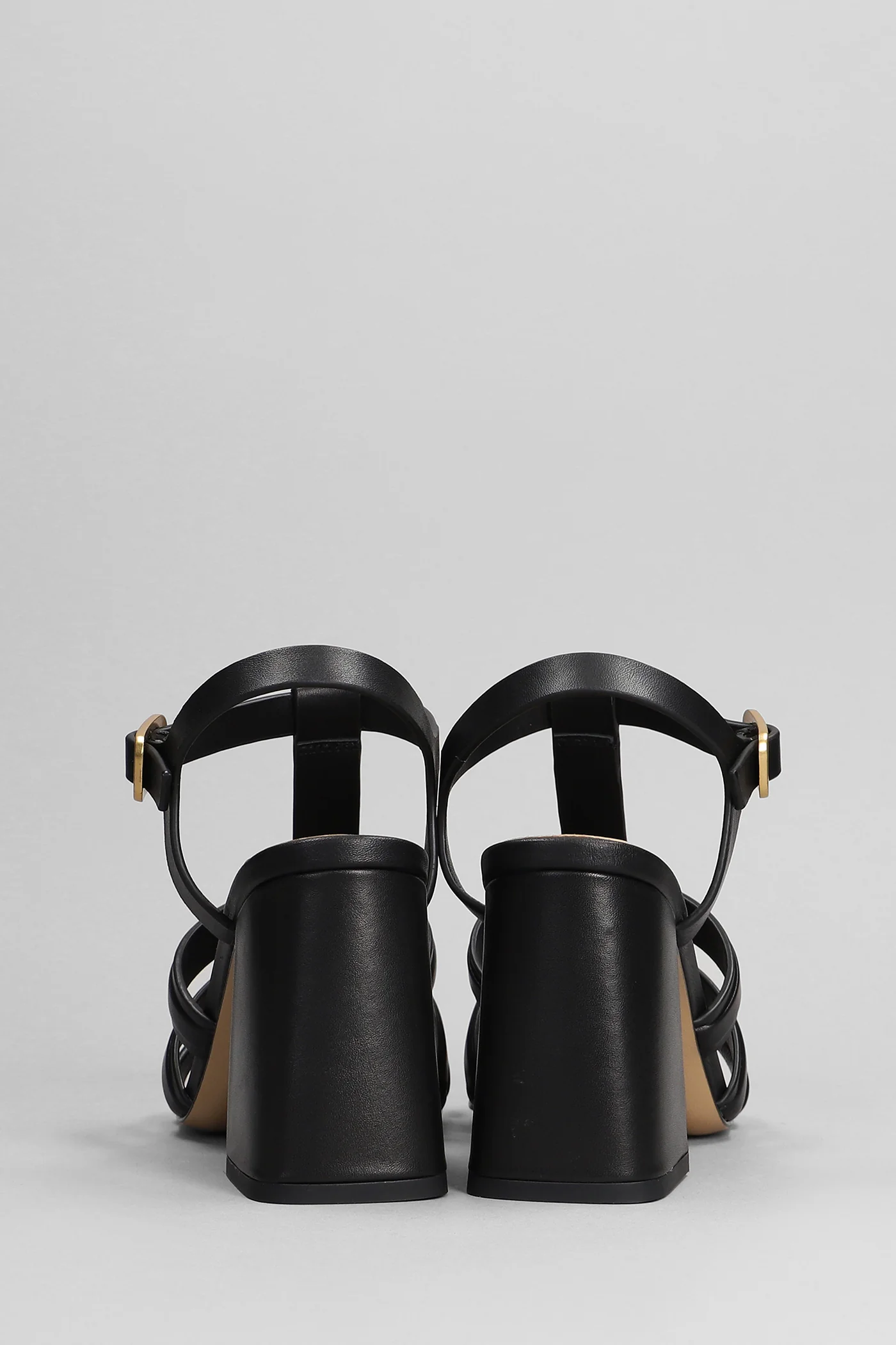 Gaia 90 Sandals in black leather - Image 4