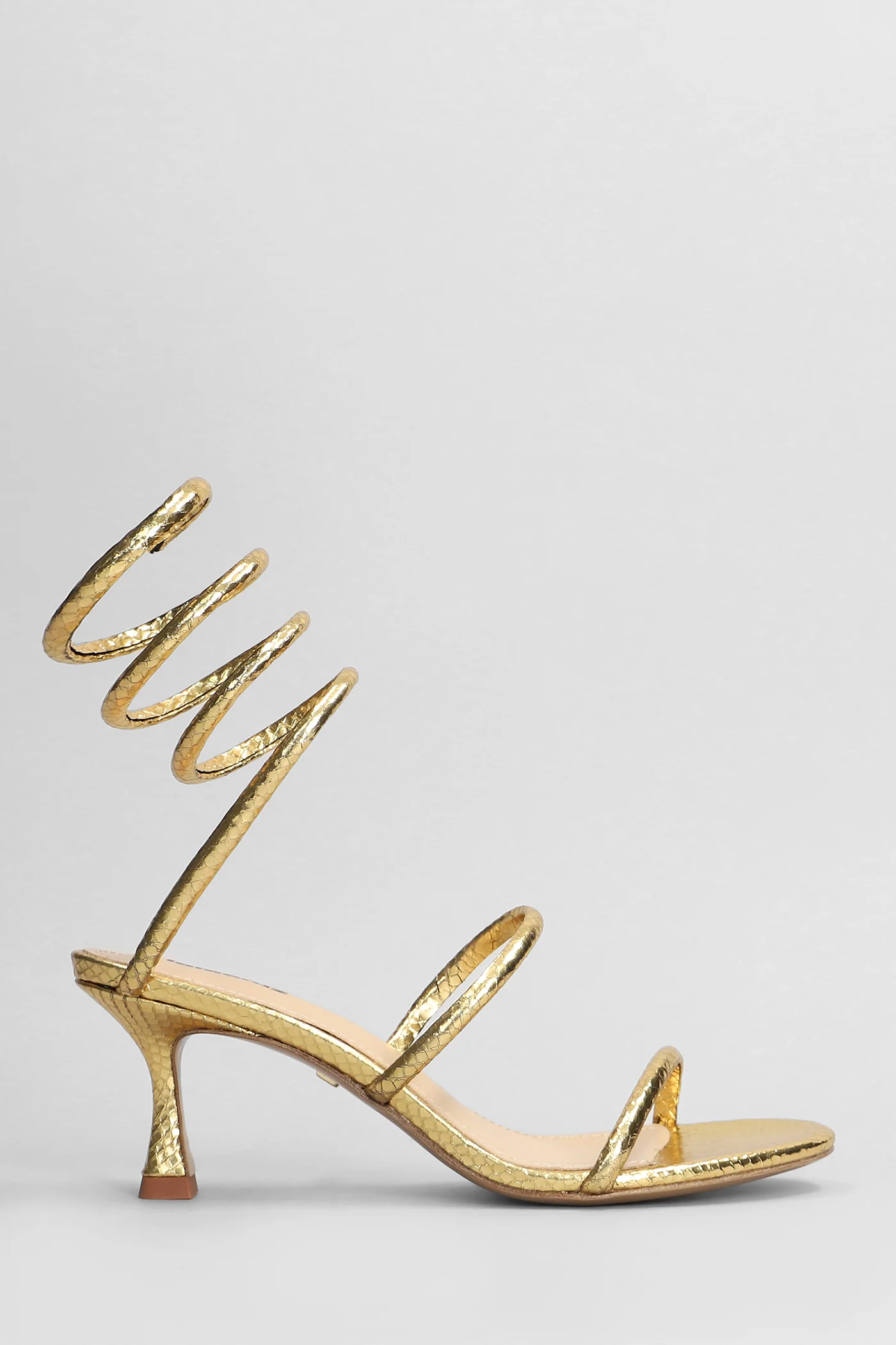 Greta 65 Sandals in gold leather