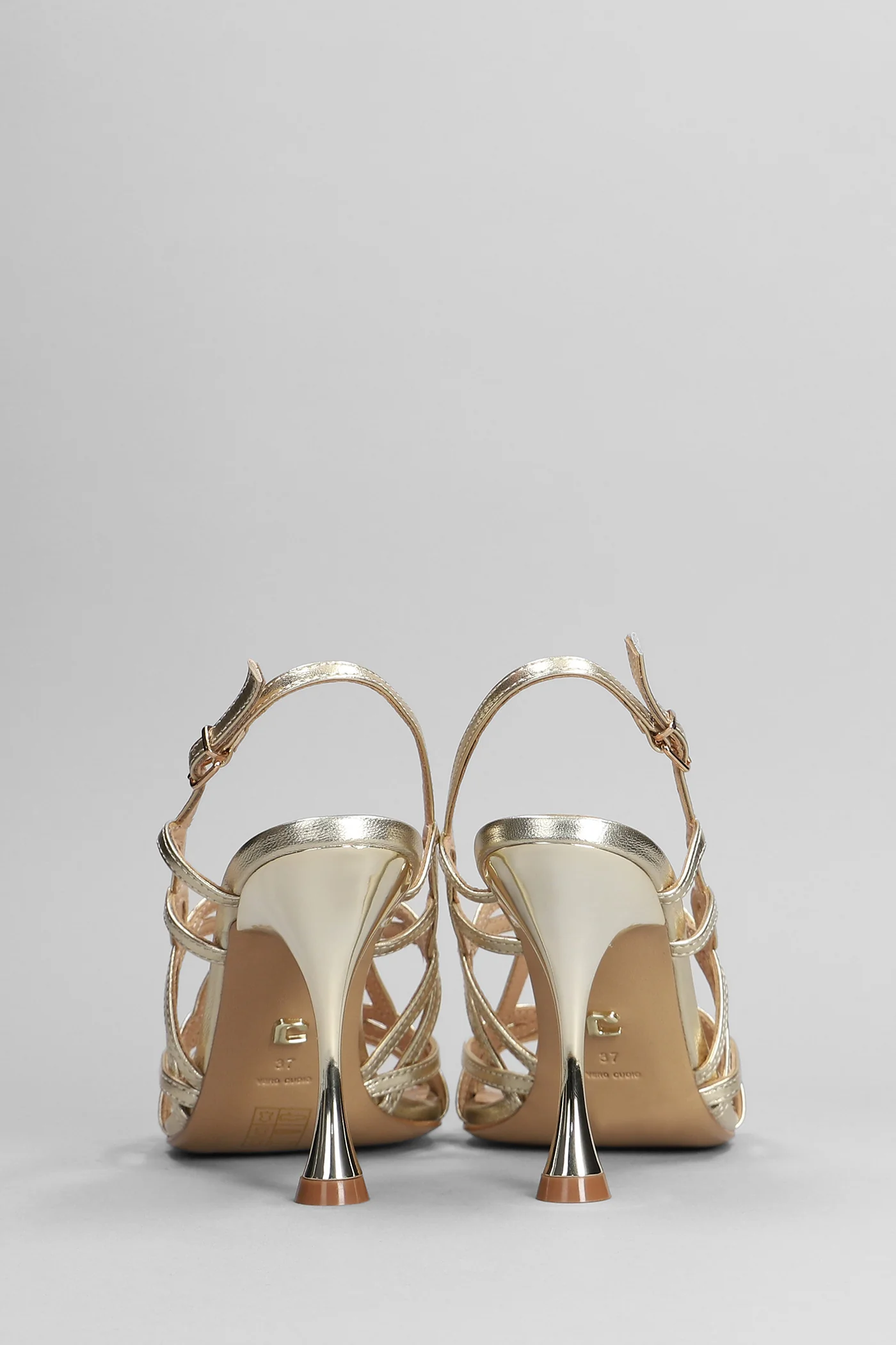 Greta 65 Sandals in platinum leather - Image 4