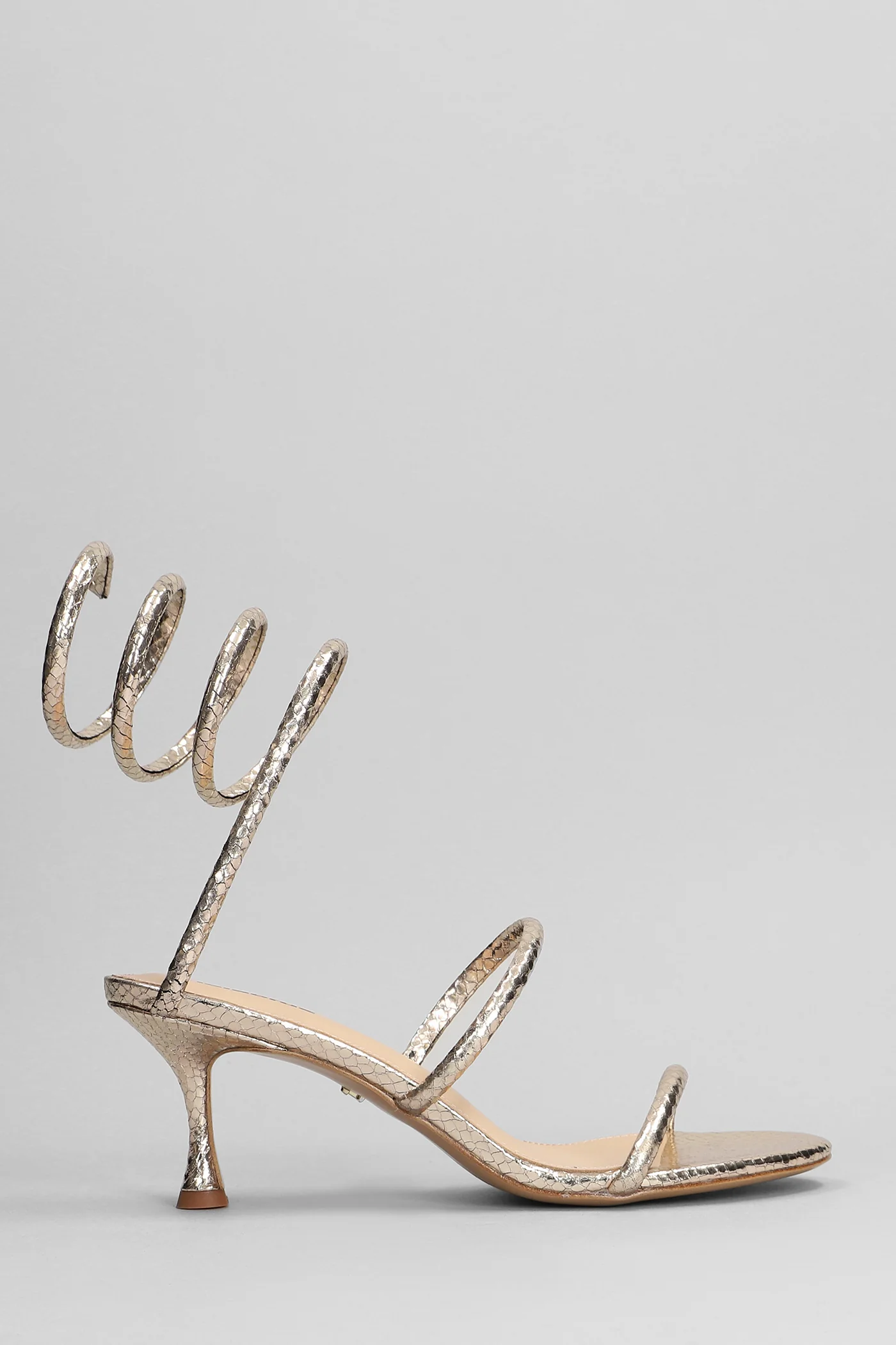Greta 65 Sandals in platinum leather