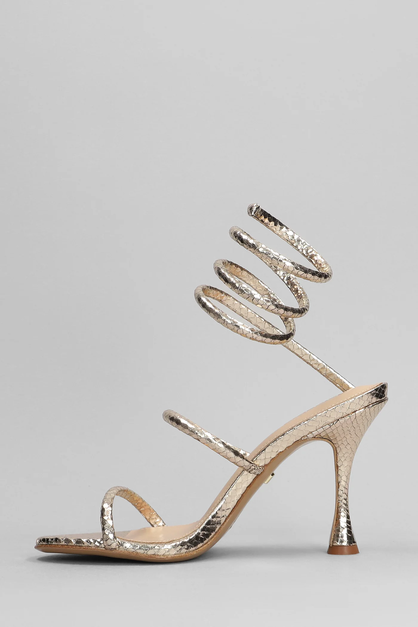 Greta 95 Sandals in platinum leather - Image 3