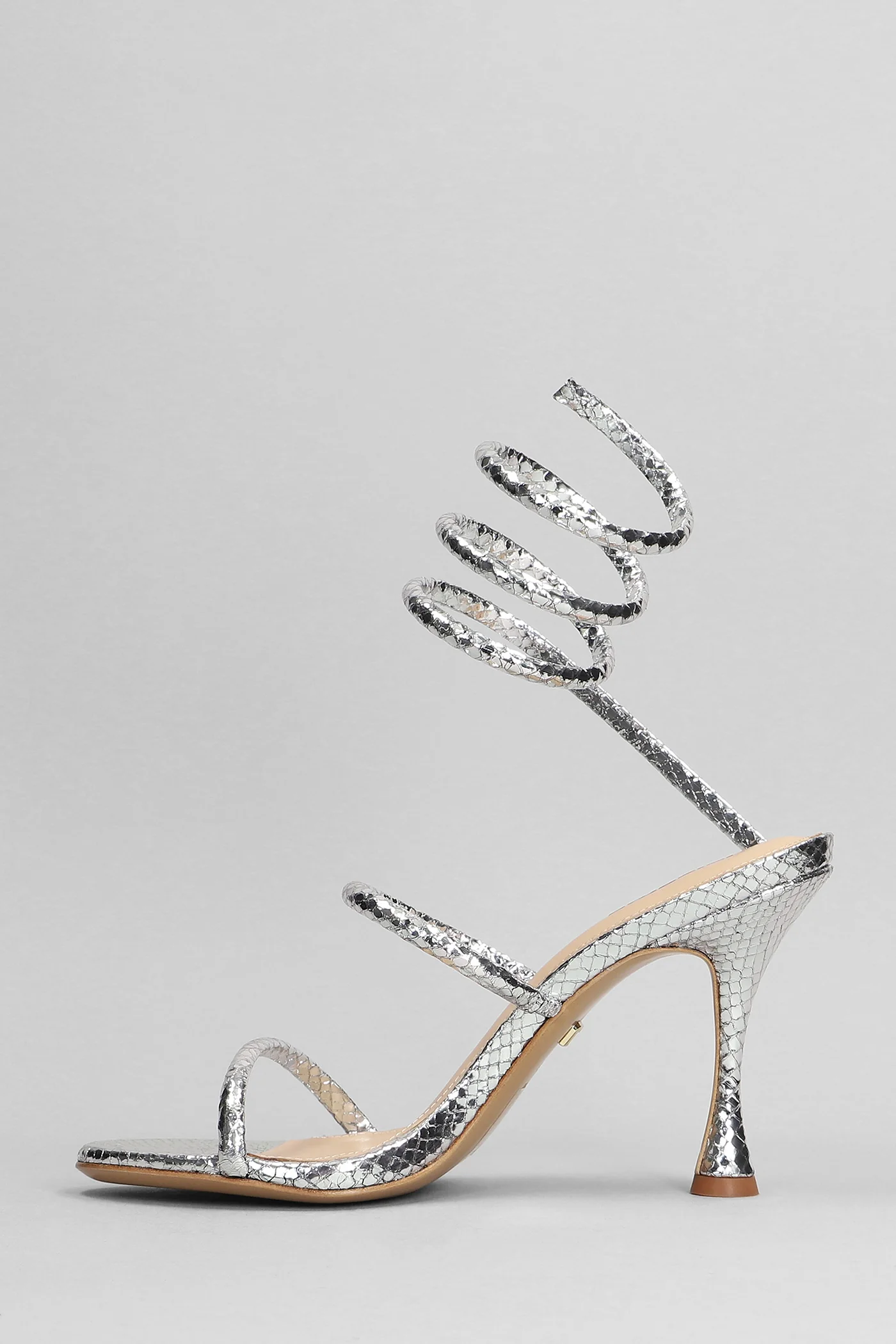 Greta 95 Sandals in silver leather - Image 3