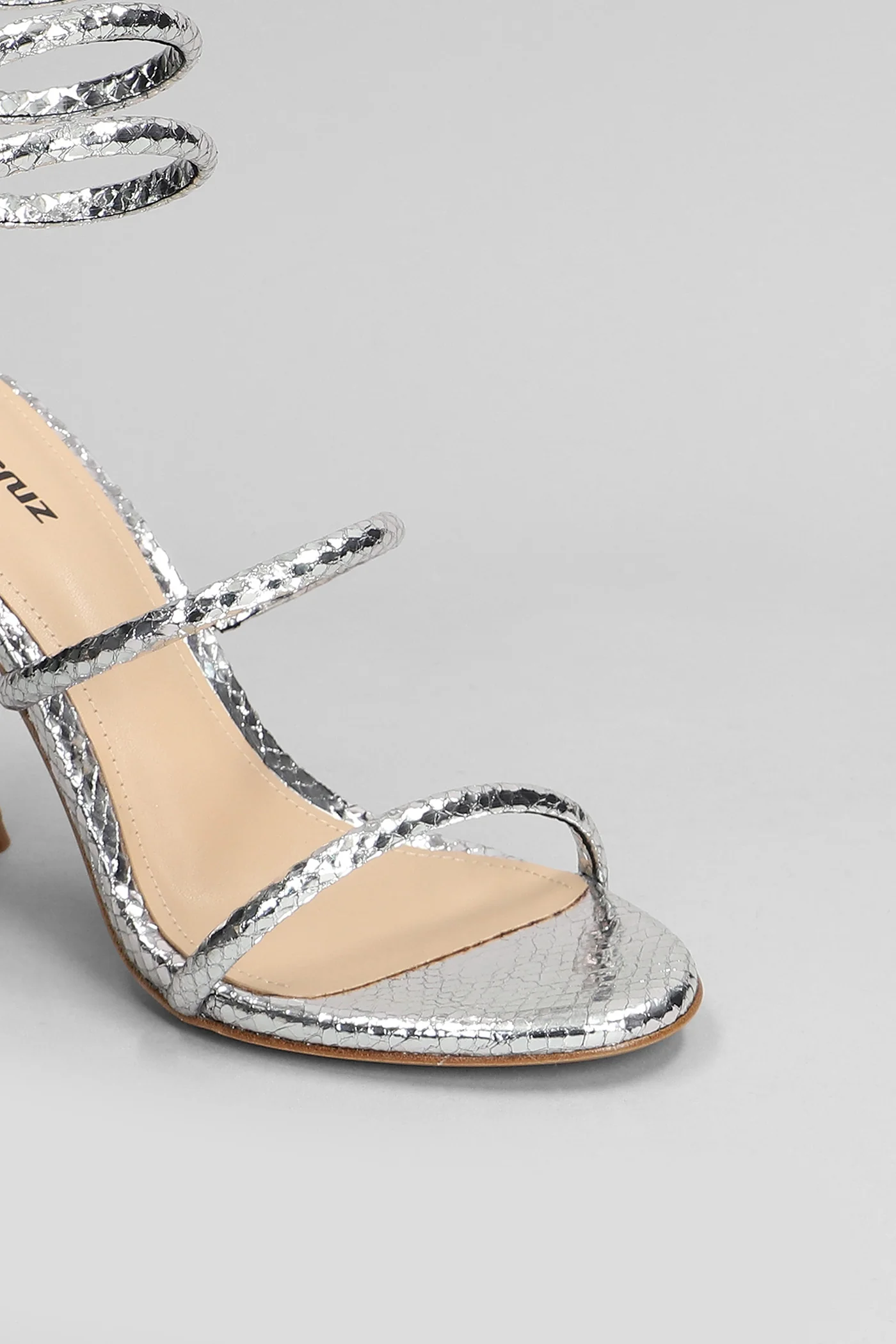Greta 95 Sandals in silver leather - Image 5