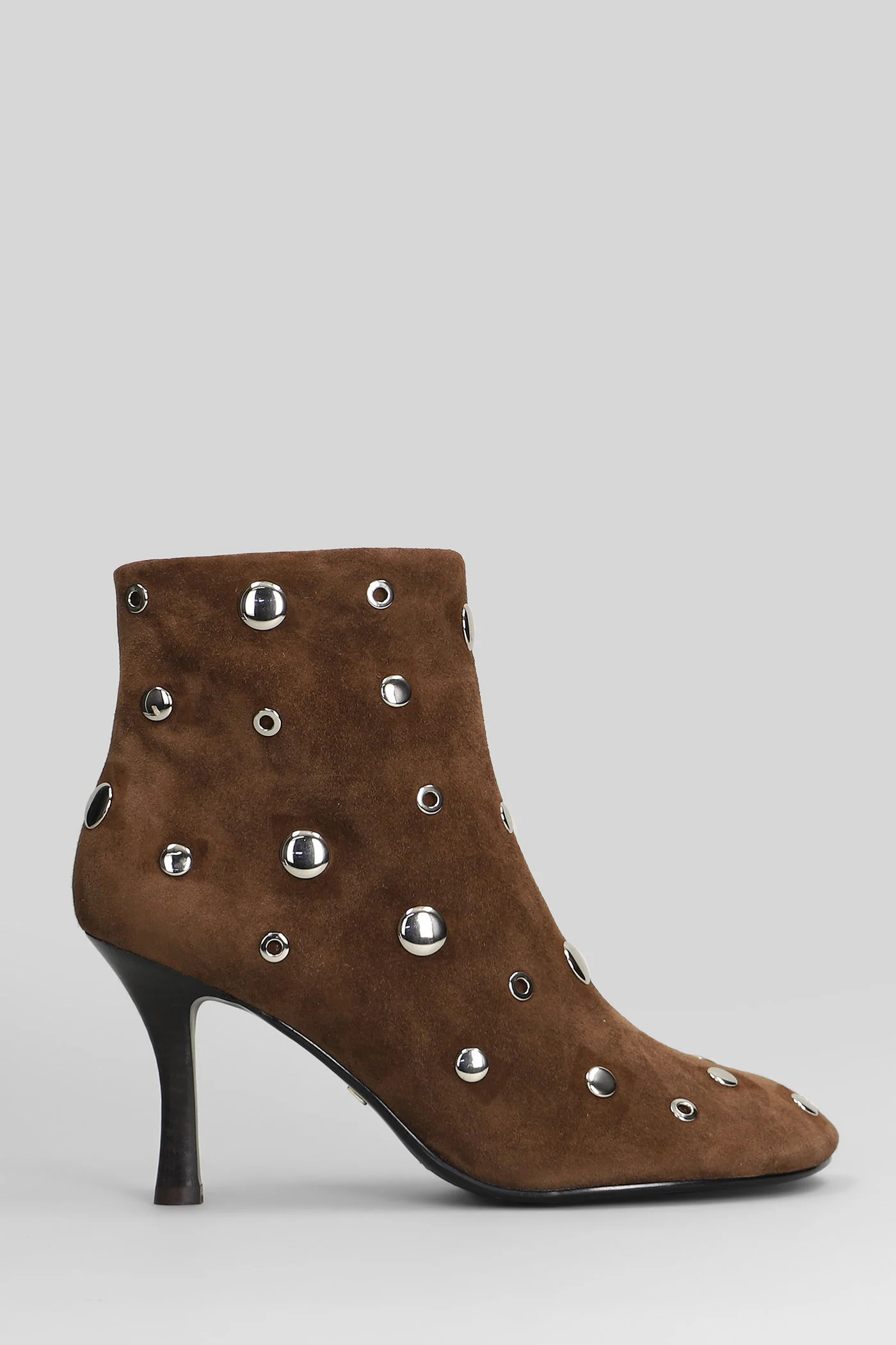 High heels Ankle boots in brown suede