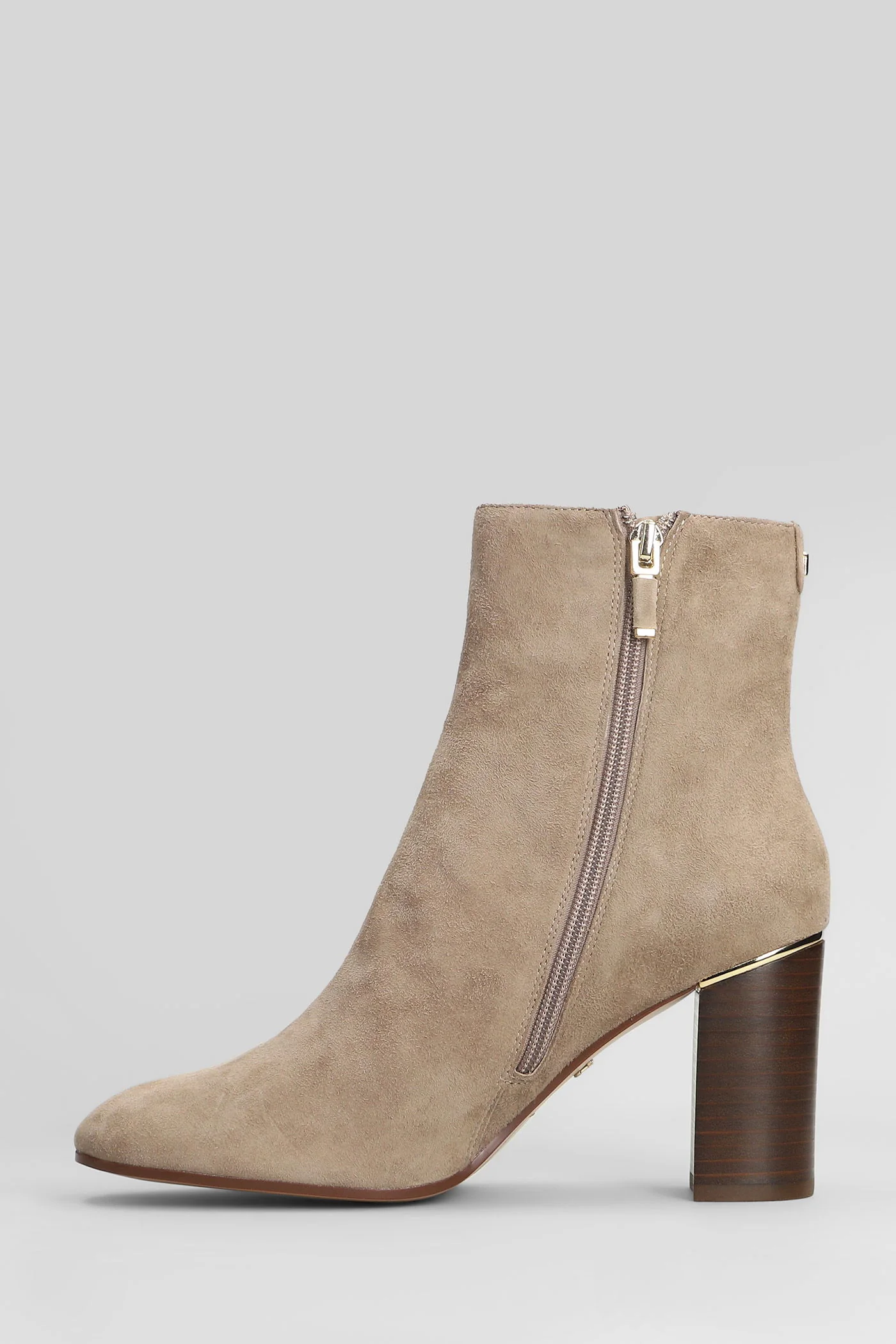 High heels Ankle boots in taupe suede - Image 3