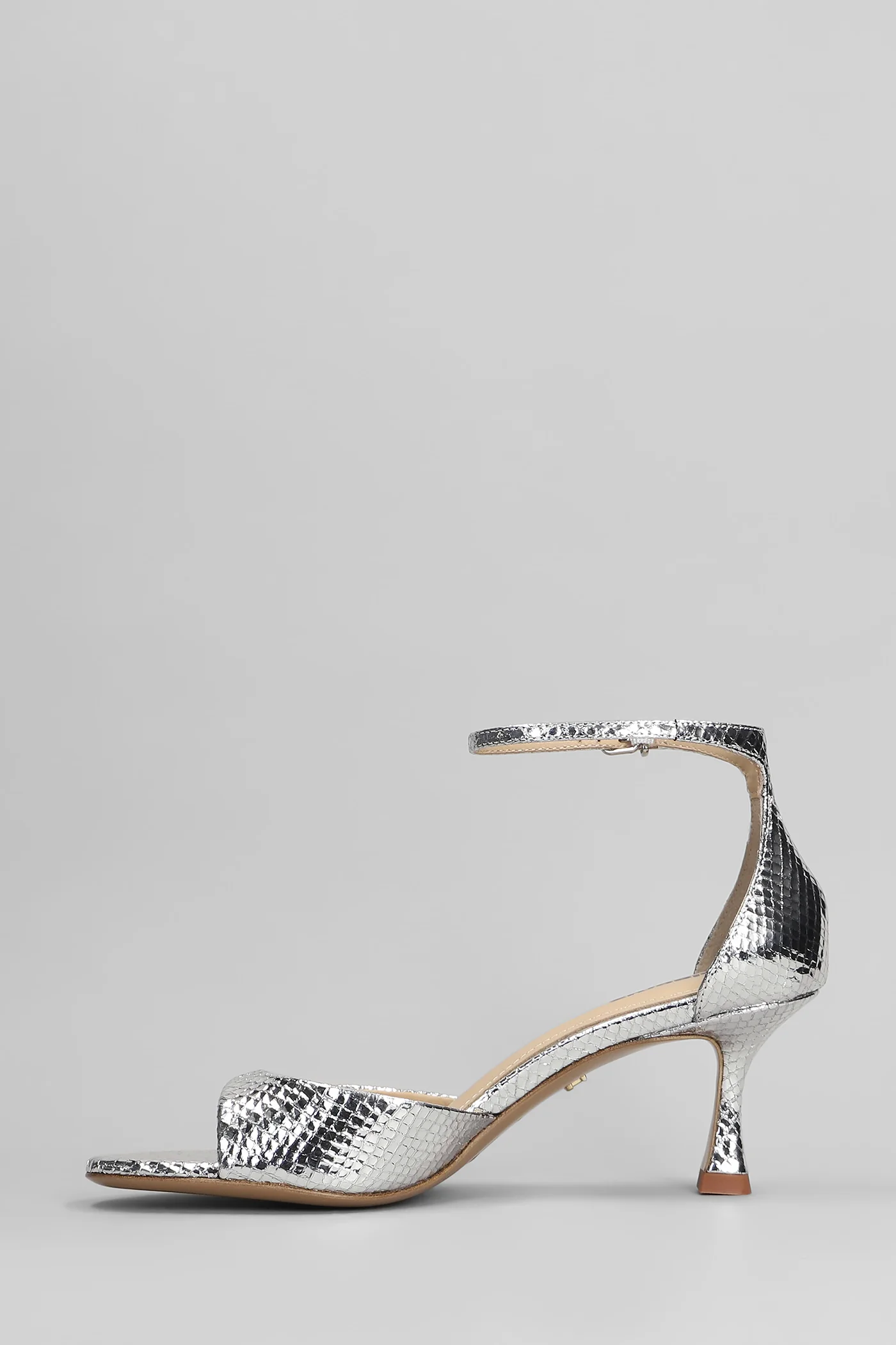 Petrina Sandals in silver leather - Image 3